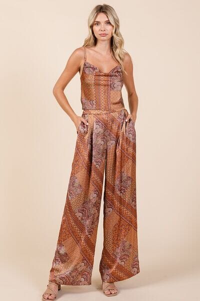 Mittoshop Paisley Patchwork Print Satin Wide Leg Pants - Sydney So Sweet
