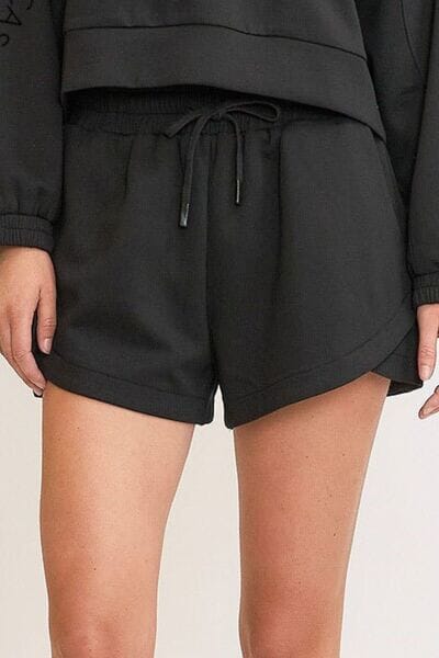 Umgee Full Size Drawstring Sweatshorts with Pockets Plus Size - Sydney So Sweet