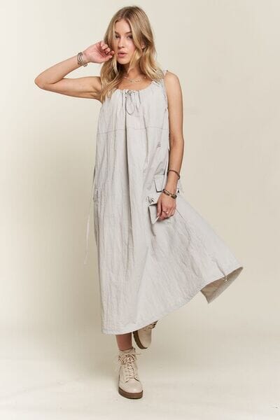 ADORA Drawstring Slit Back Cargo Dress - Sydney So Sweet