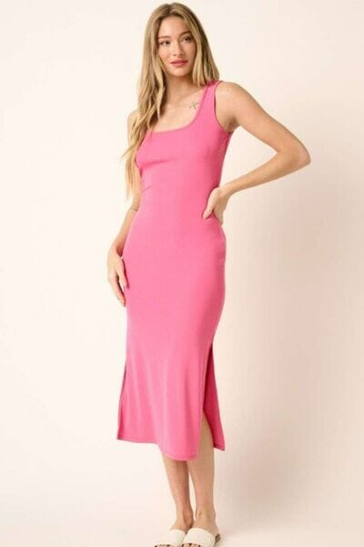 Mittoshop Side Slit Wide Strap Midi Tank Dress - Sydney So Sweet