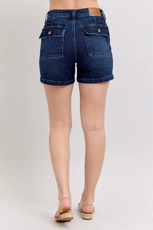 Judy Blue High Waist Back Flap Pocket Denim Shorts - Sydney So Sweet