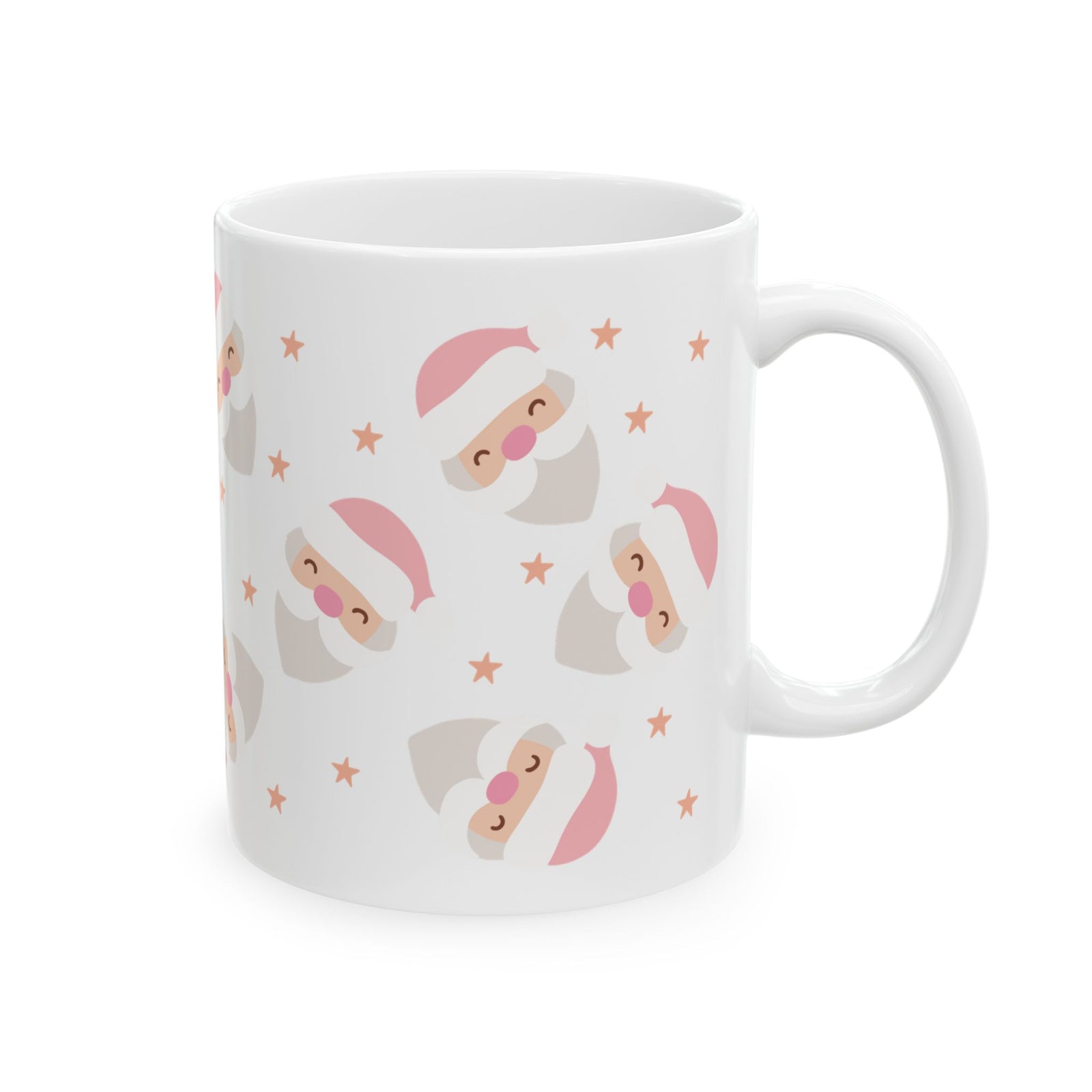 Pink Santa Claus Christmas Ceramic Mug Coffee Cup (11oz & 15oz)