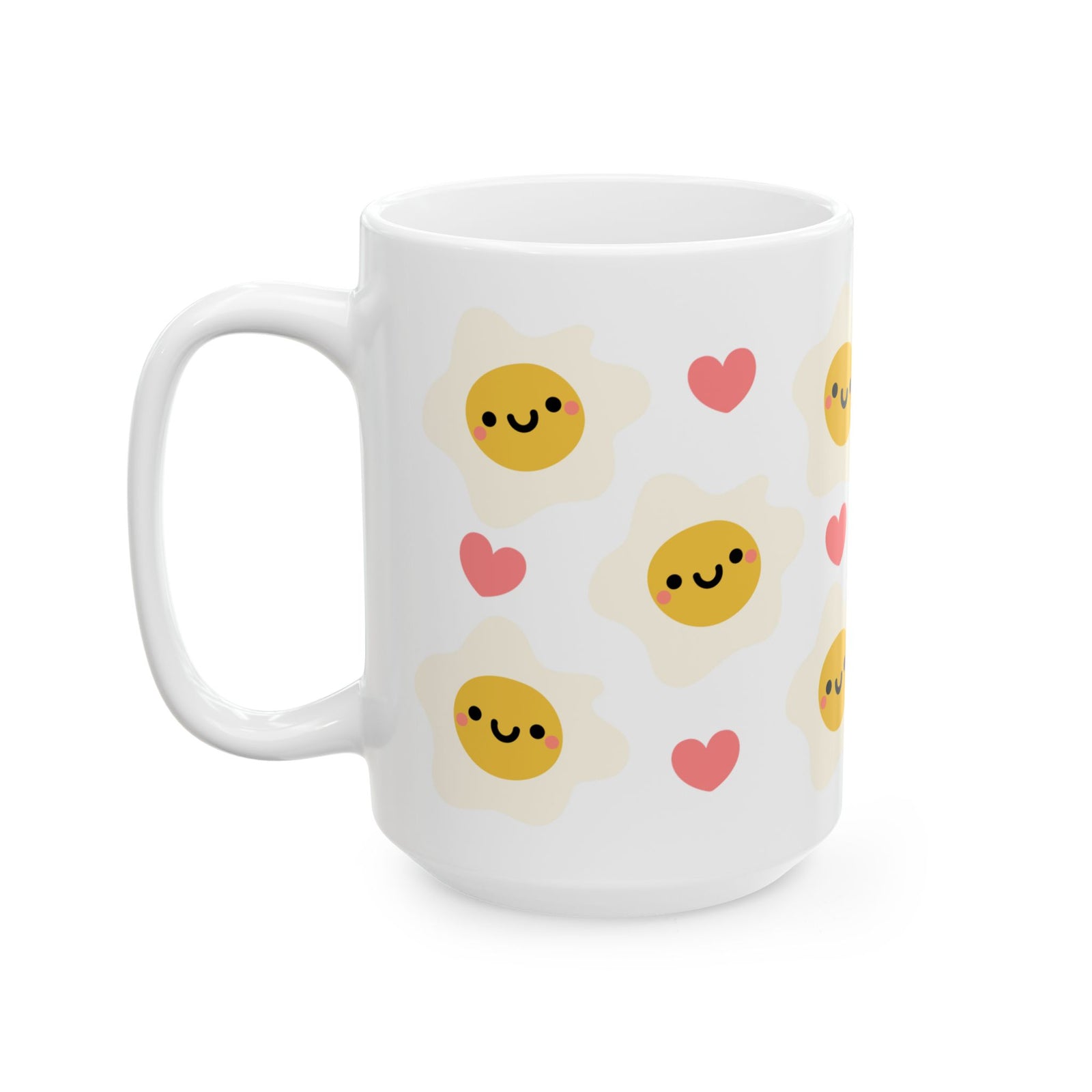 Kawaii Eggs Sunny Side Up Cute Ceramic Mug Coffee Cup (11oz & 15oz)