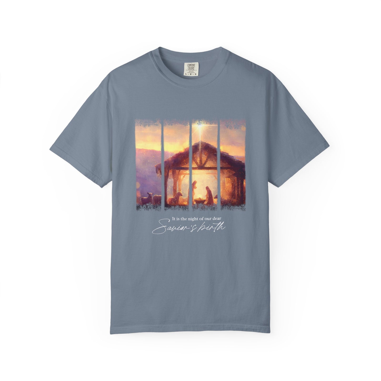 The Night of our Dear Savior's Birth Christmas T-Shirt Christian Graphic Tee