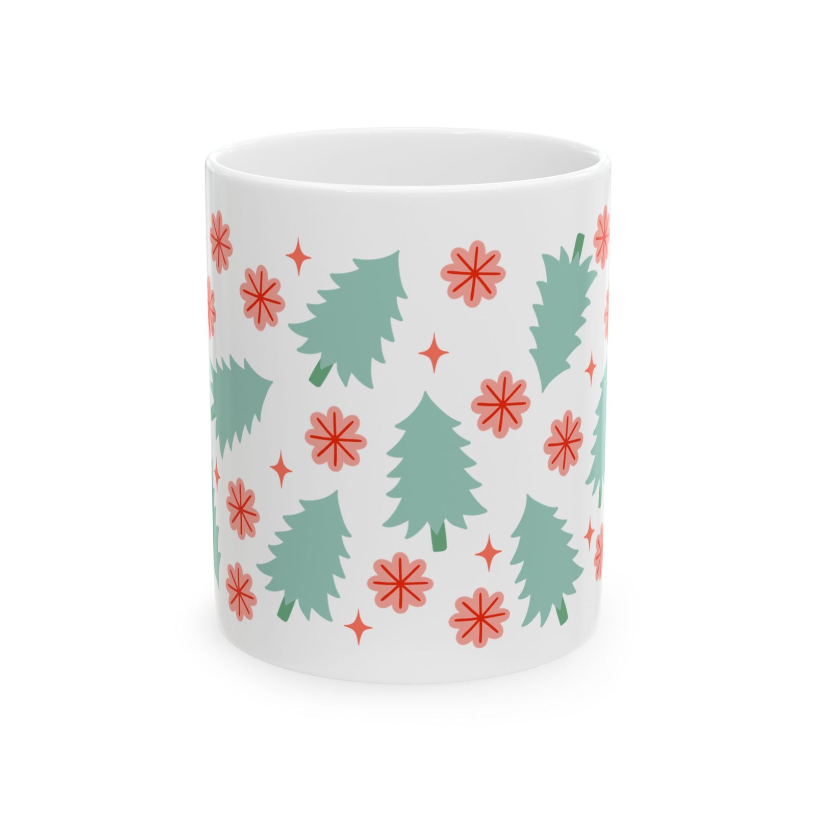 Holly Jolly Christmas Holiday Ceramic Mug Coffee Cup (11oz & 15oz)