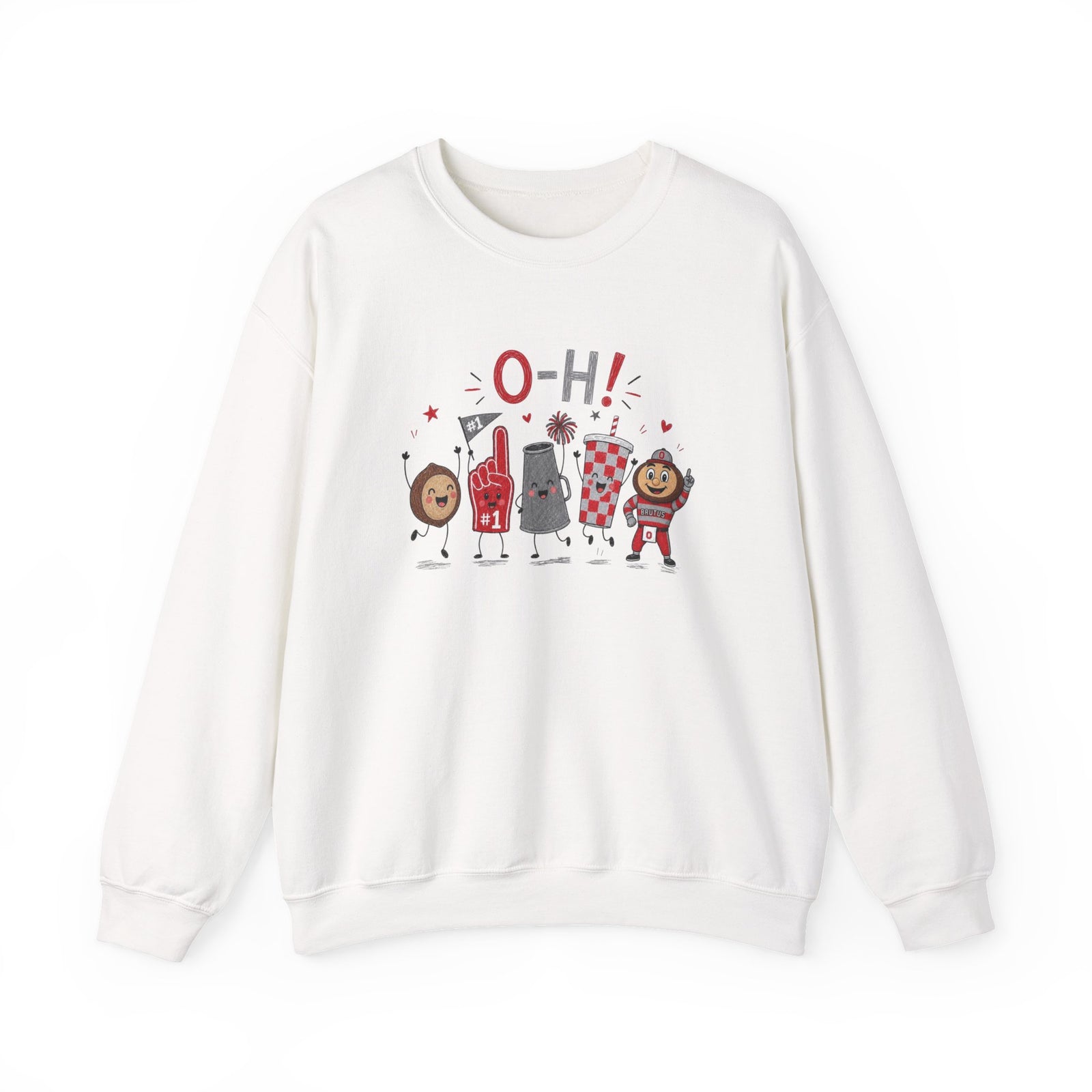 Ohio Doodle Football Mascot Sweatshirt Cute Tailgate Cartoon State Game Pullover
