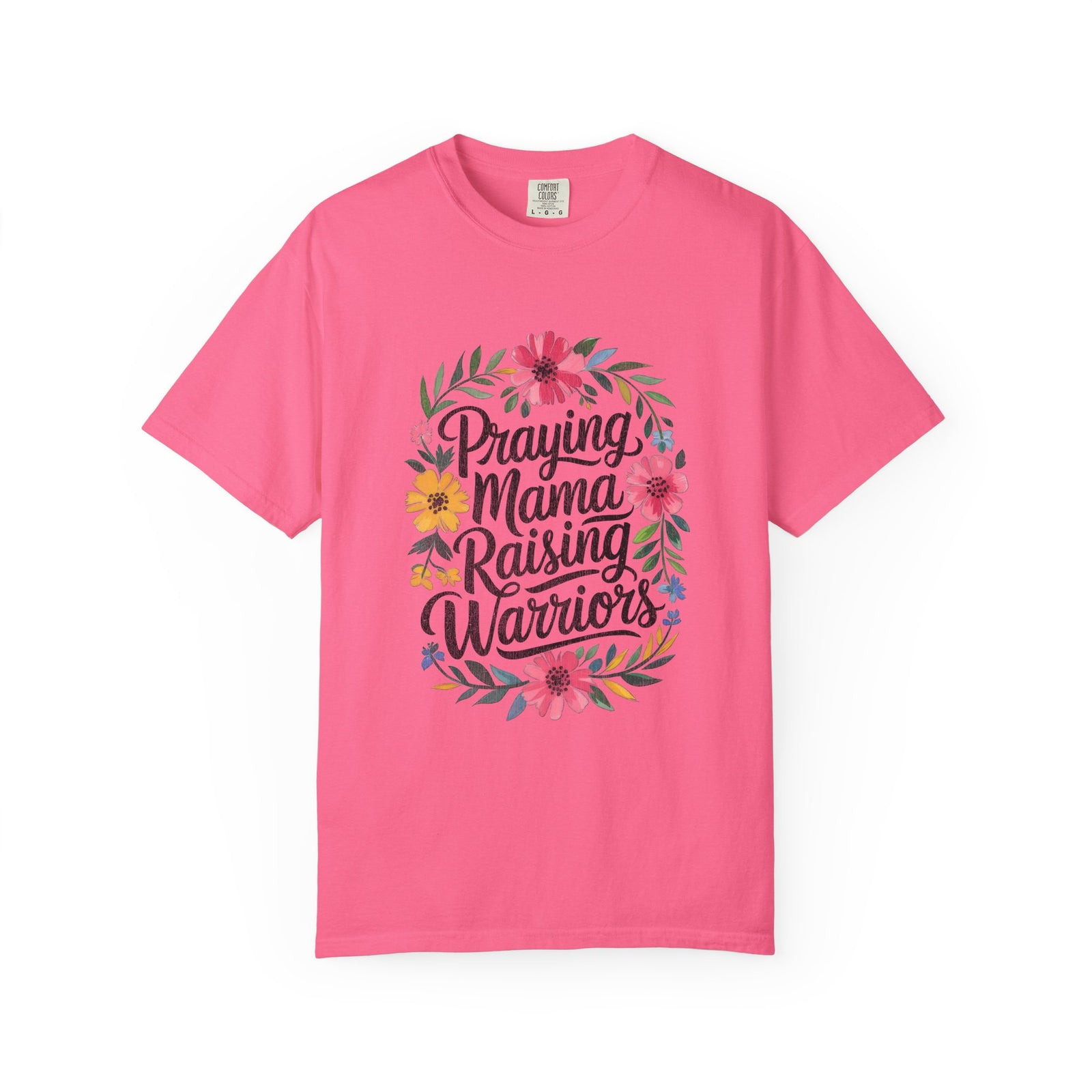 Praying Mama Raising Warriors T-Shirt Cute Floral Mom Graphic Tee