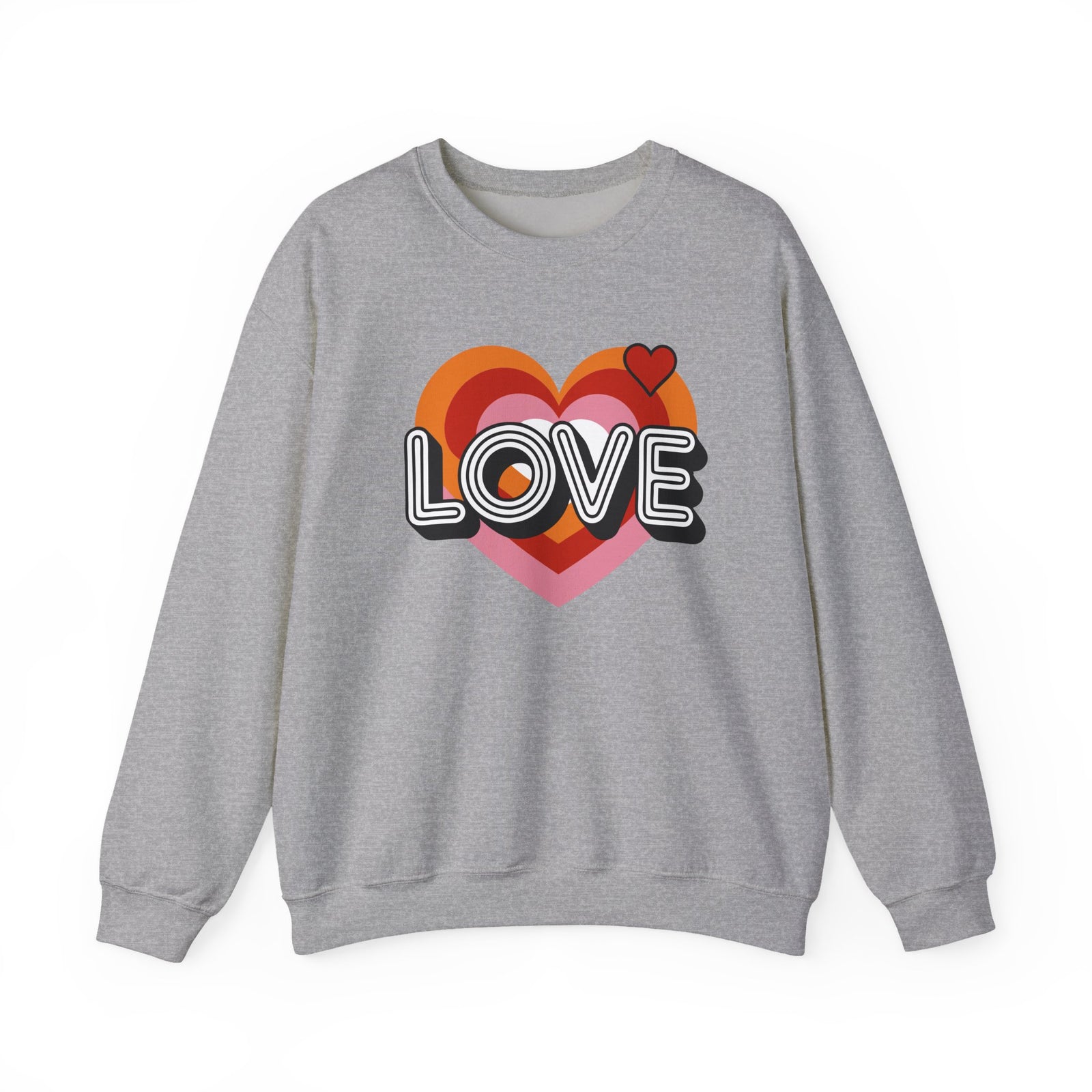 Love Retro Heart Valentine's Day Women's Heavy Blend Cozy Crewneck Sweatshirt - Sydney So Sweet