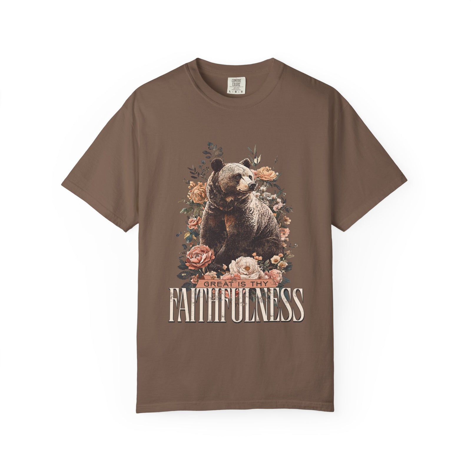 How Great is Thy Faithfulness T-Shirt Grizzly Bear Christian Distressed Tee