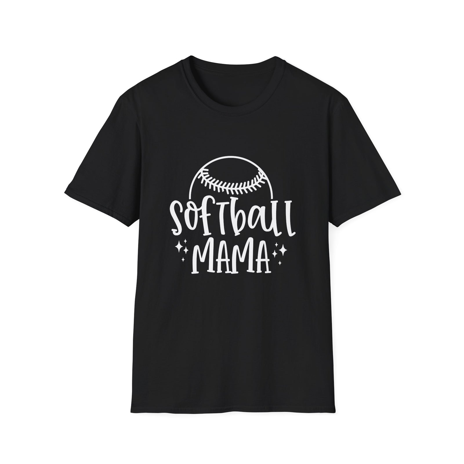 Softball Mama Graphic T-Shirt Cute Sports Mom Tee (12 Team Colors)