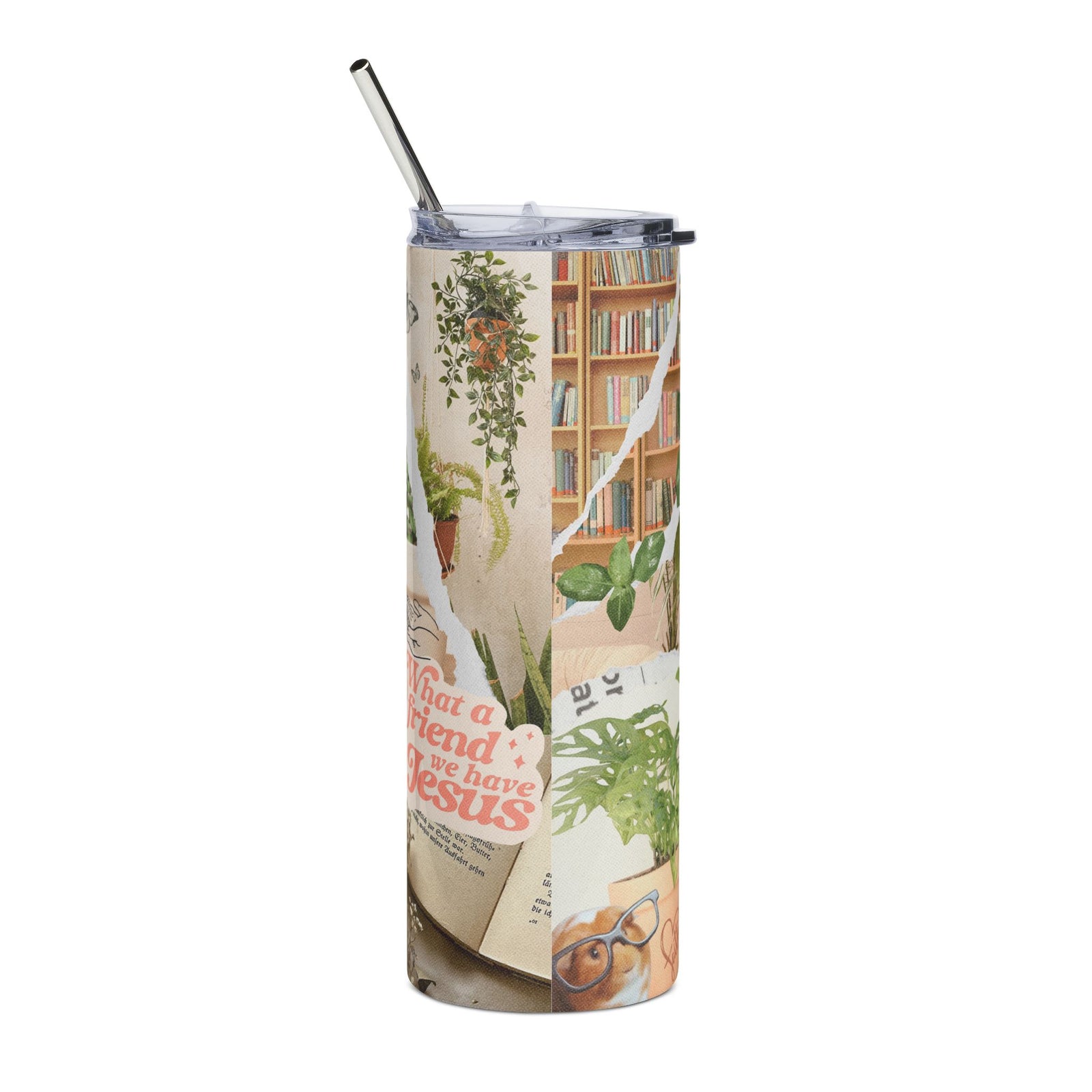 Bloom With Grace Succulent Floral Design 20oz Stainless Tumbler Water Bottle