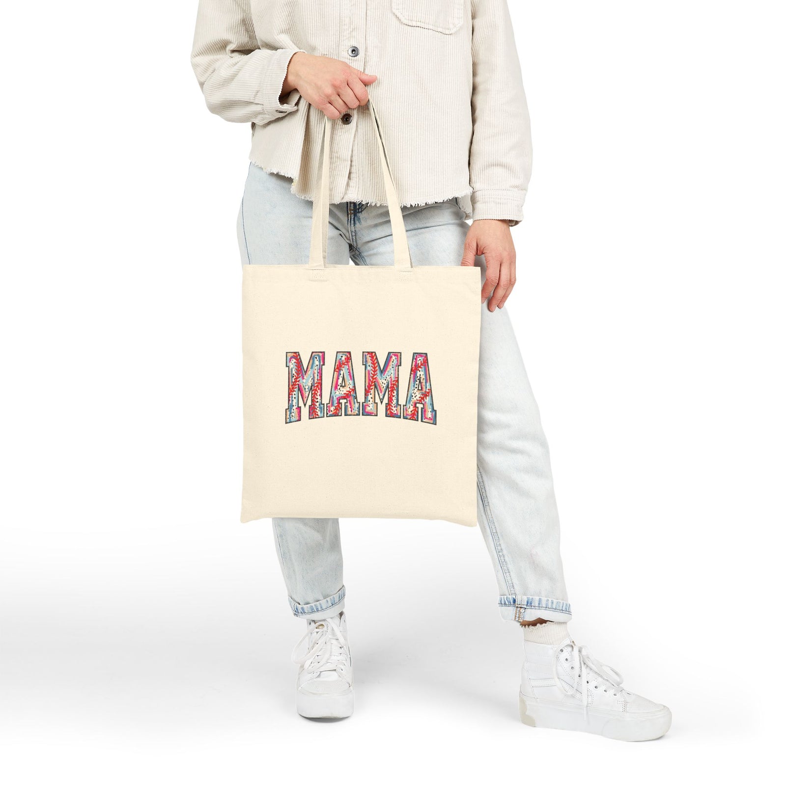 Baseball Mama Cotton Canvas Tote Bag