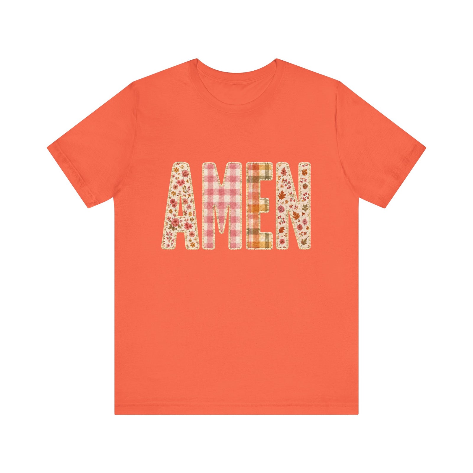 AMEN Floral Plaid Tee Women's Christian Graphic T-Shirt