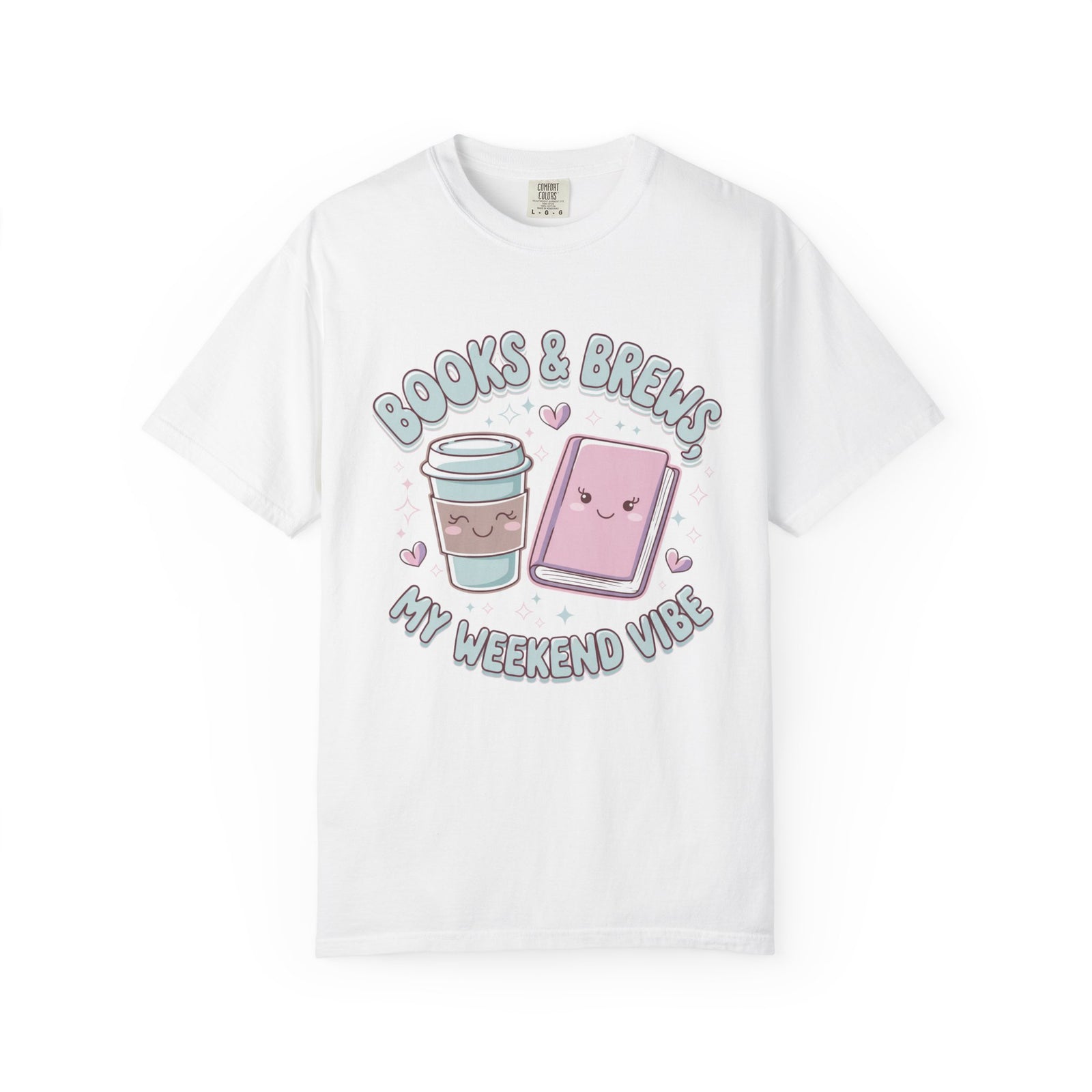 Books & Brews Weekend Vibe Graphic T-Shirt Unisex Book Lover Short Sleeve Tee
