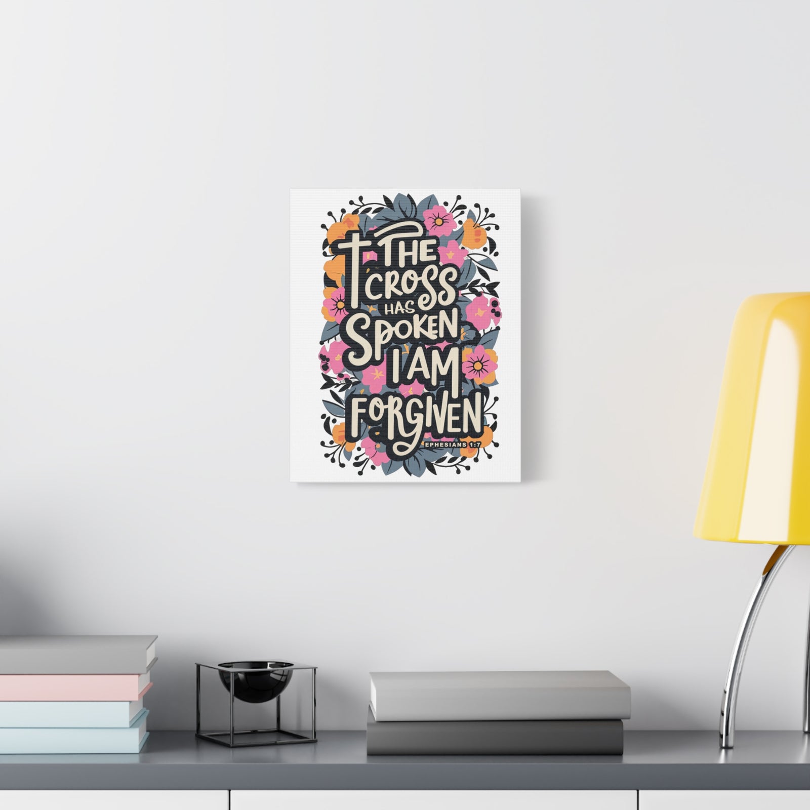 The Cross Has Spoken I Am Forgiven Canvas Wall Art Christian Scripture Decor