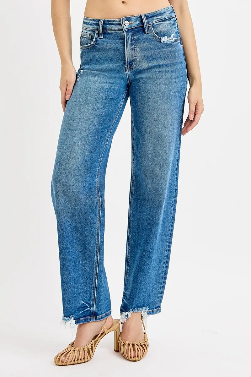 RISEN Full Size Mid Rise Baggy Jeans Plus Size - Sydney So Sweet