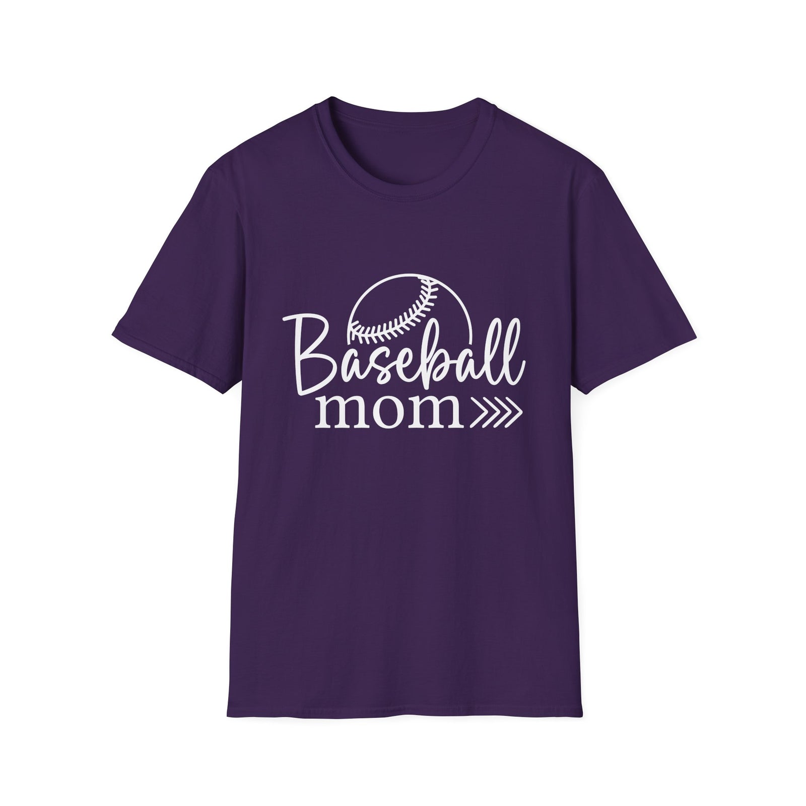 Baseball Mom Classic Graphic T-Shirt Cute Sports Mom Tee (12 Team Colors)