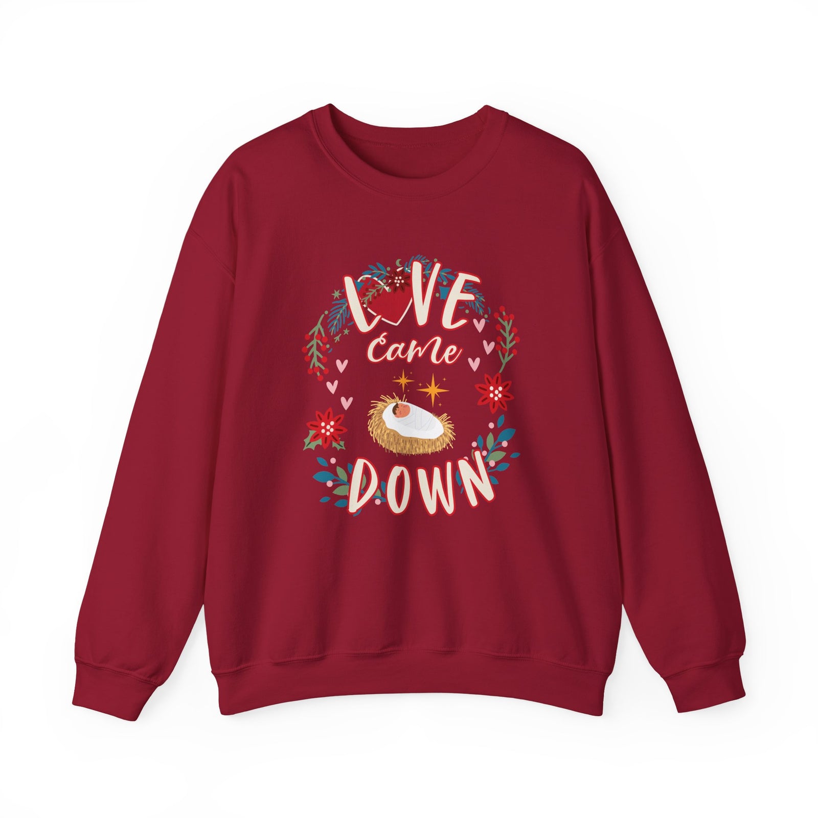 Love Came Down Christmas Season Crewneck Unisex Sweatshirt
