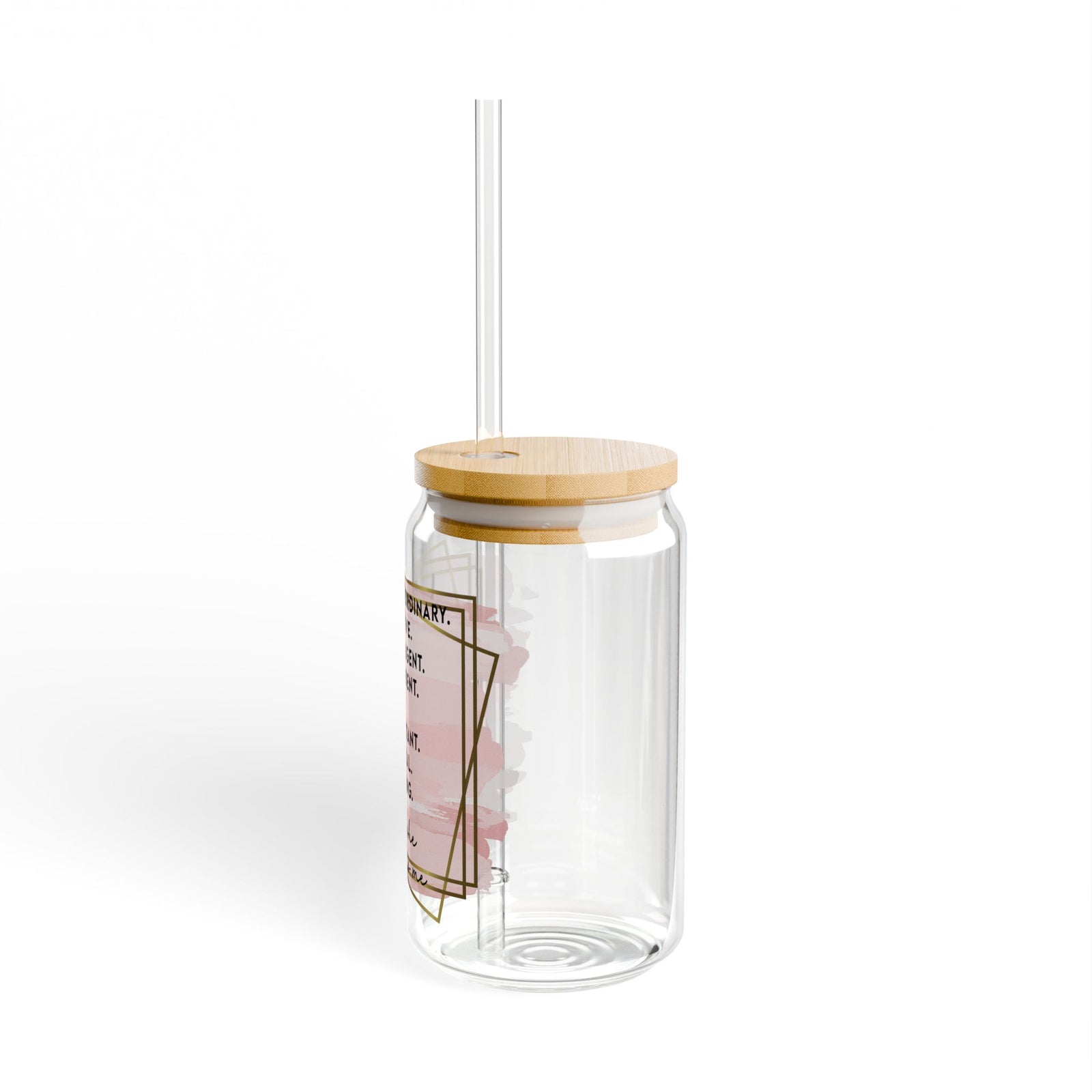 She is Me Inspirational Tumbler Sipper Glass 16oz — Reusable Drink Jar with Lid & Straw - Sydney So Sweet