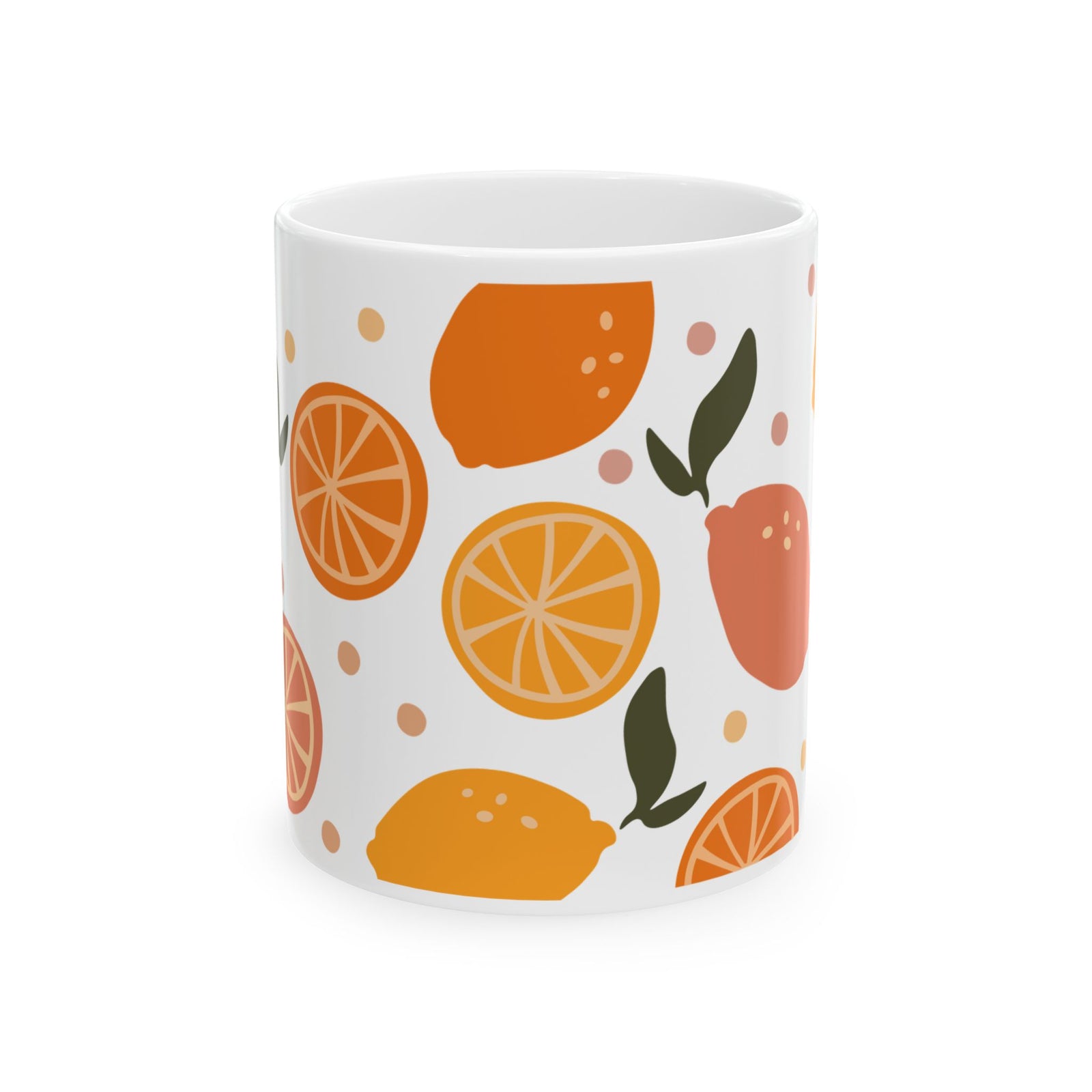 Citrus Orange & Lemon Fruits Ceramic Mug Coffee Cup (11oz & 15oz)