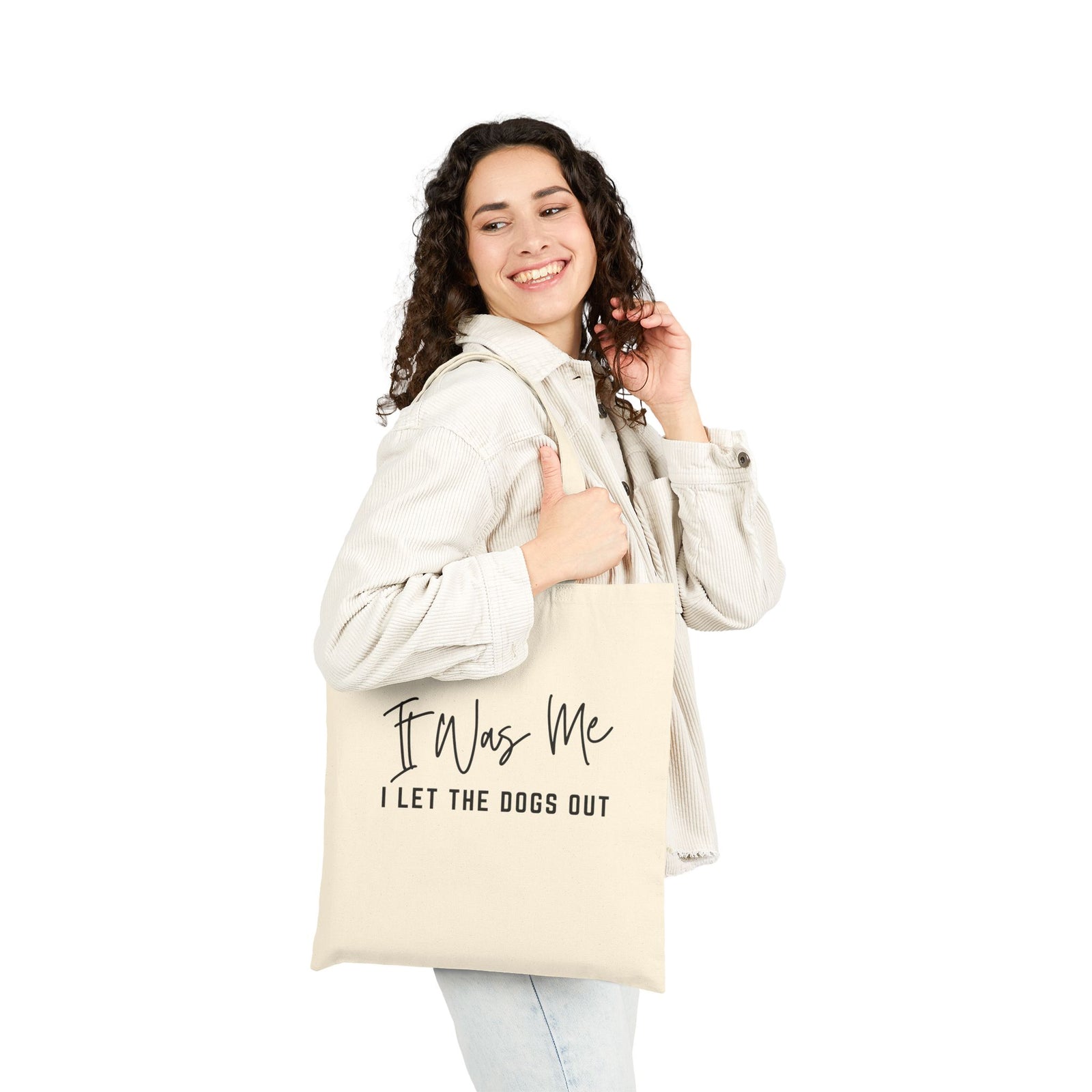 It Was Me I Let The Dogs Out Dog Lover Cotton Canvas Tote Bag
