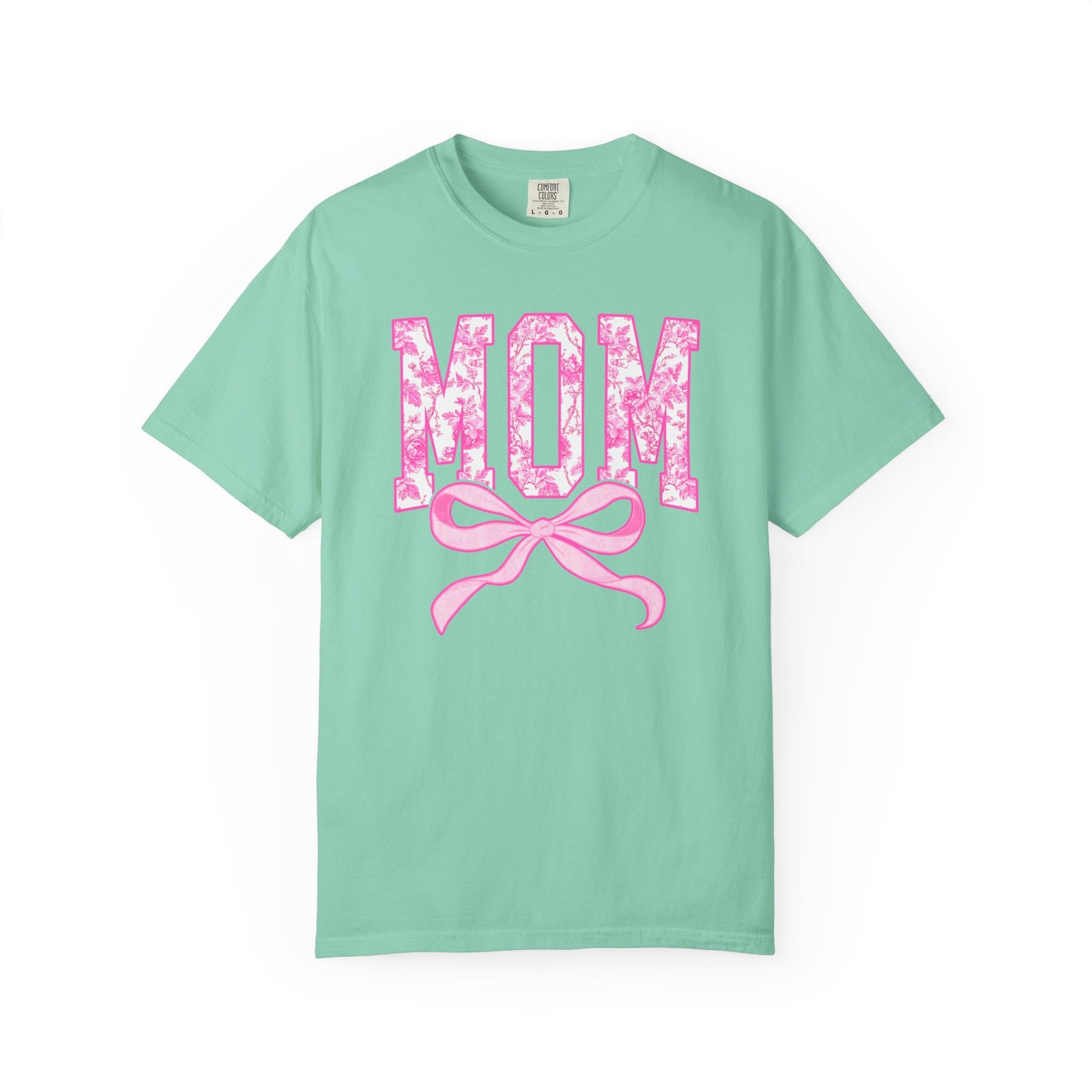 Mom Coquette Pink Toile Bow T-Shirt Cute Mama Graphic Tee