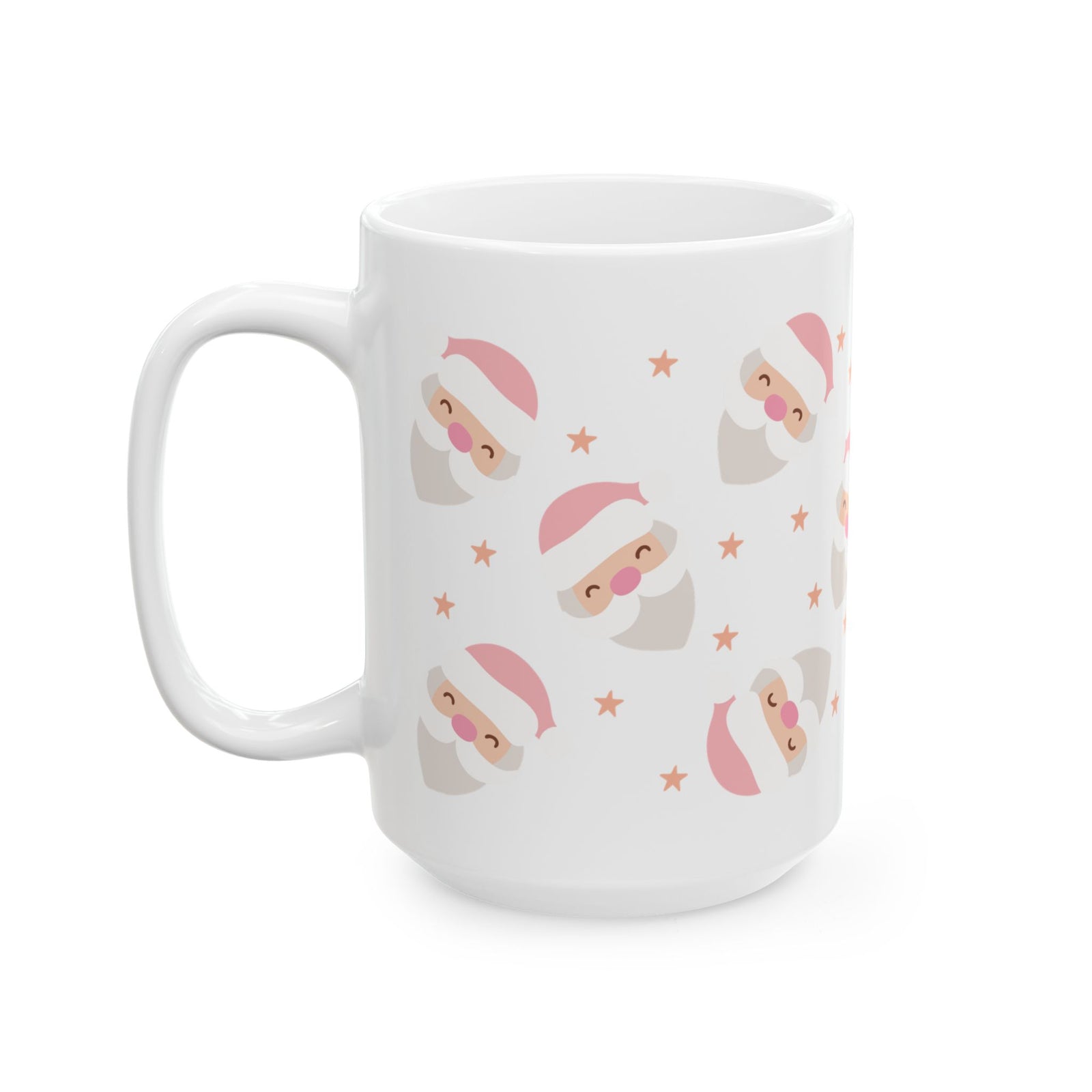 Pink Santa Claus Christmas Ceramic Mug Coffee Cup (11oz & 15oz)