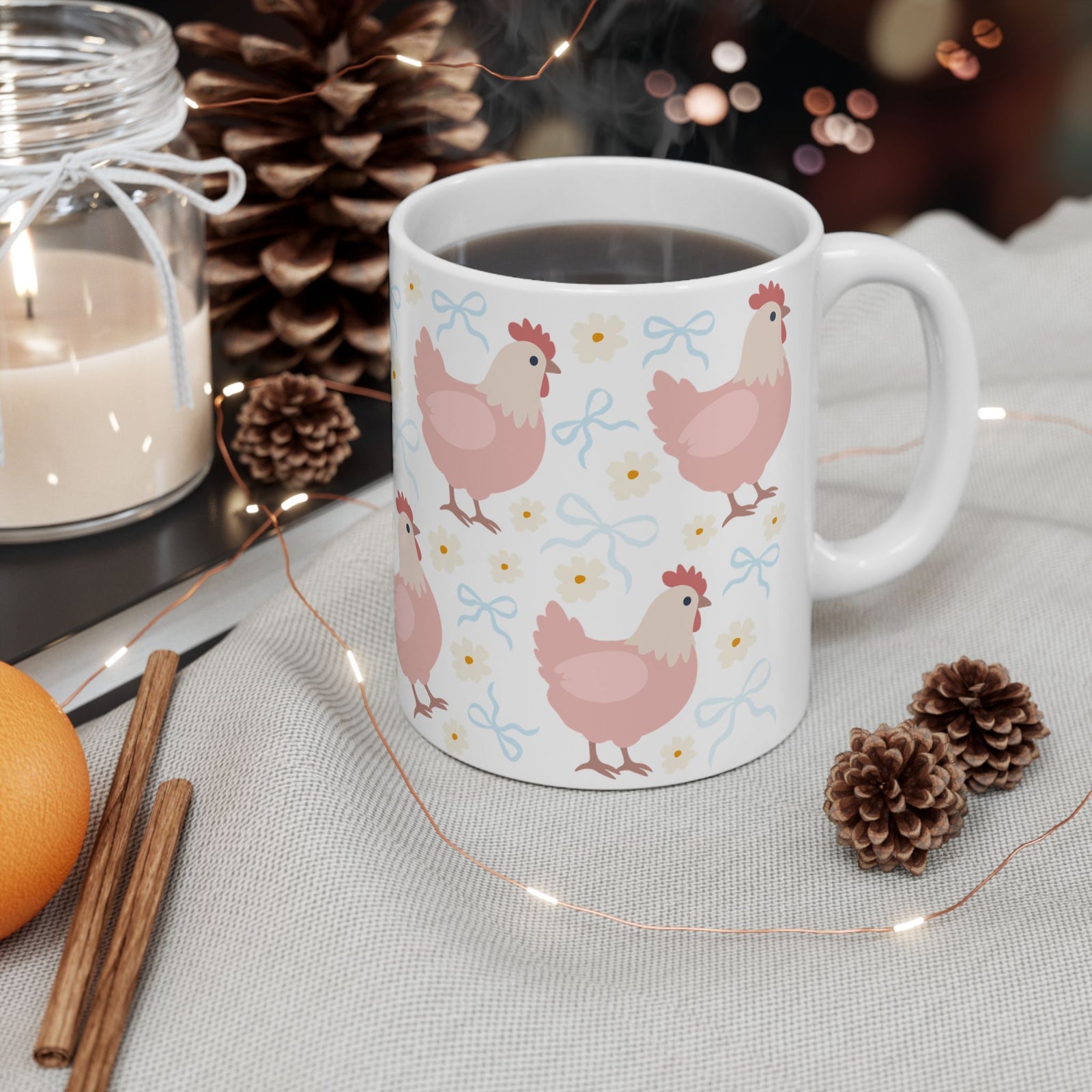 Coquette Chicken Cute Mug Coffee Cup (11oz & 15oz) - Sydney So Sweet
