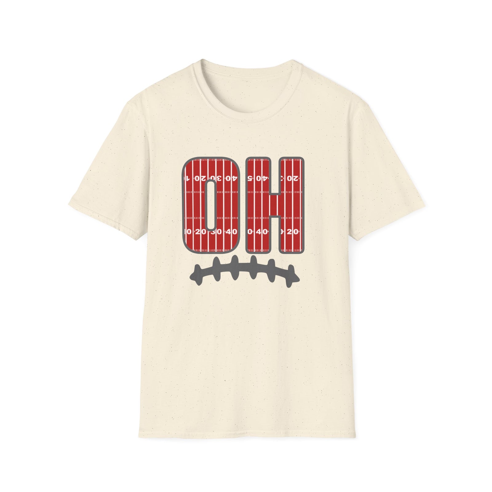 OH Football Field Stripe Ohio State T-Shirt Scarlet & Gray Gameday Tee