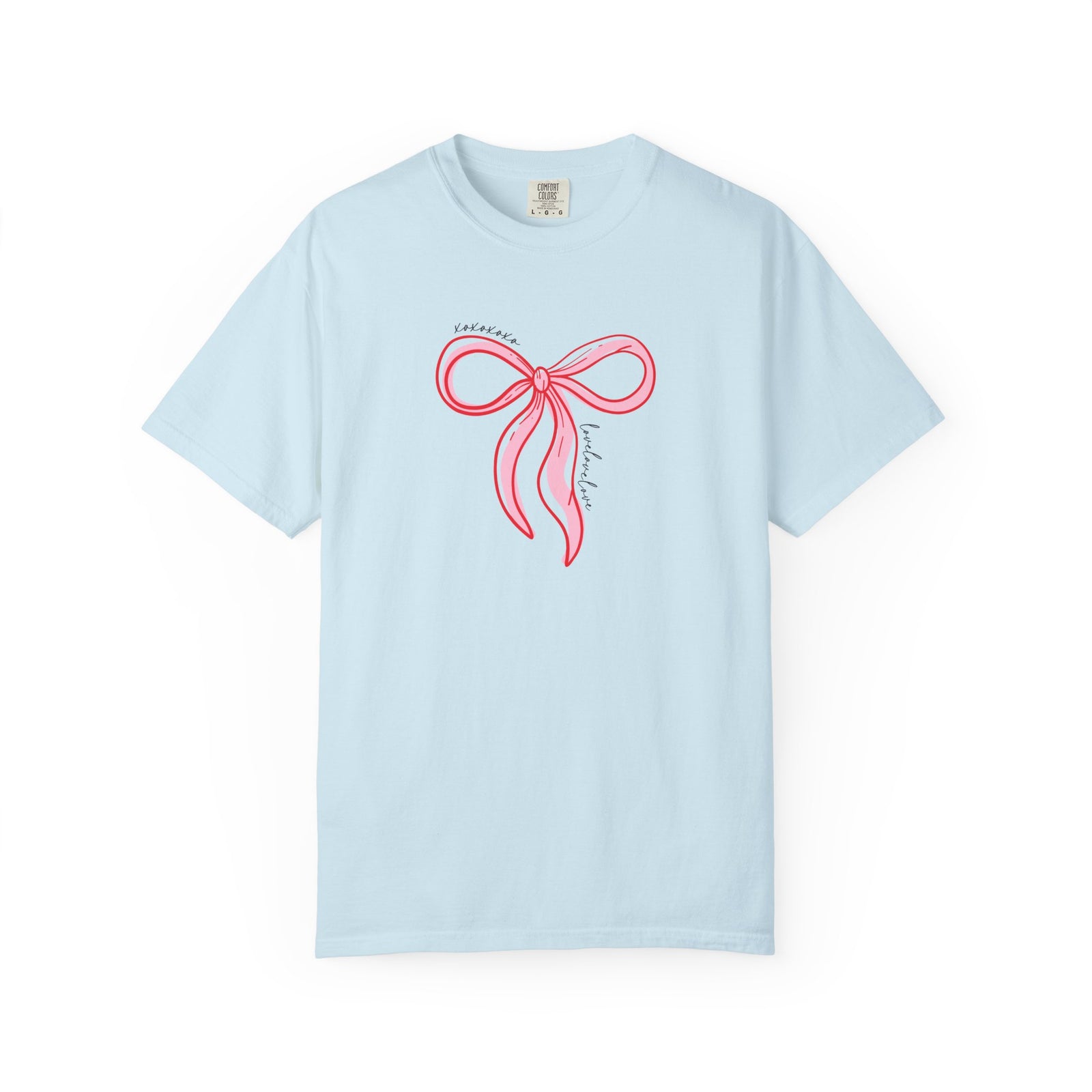 Pink Bow XOXO T-Shirt Valentine's Day Cute Graphic Unisex Short Sleeve Tee