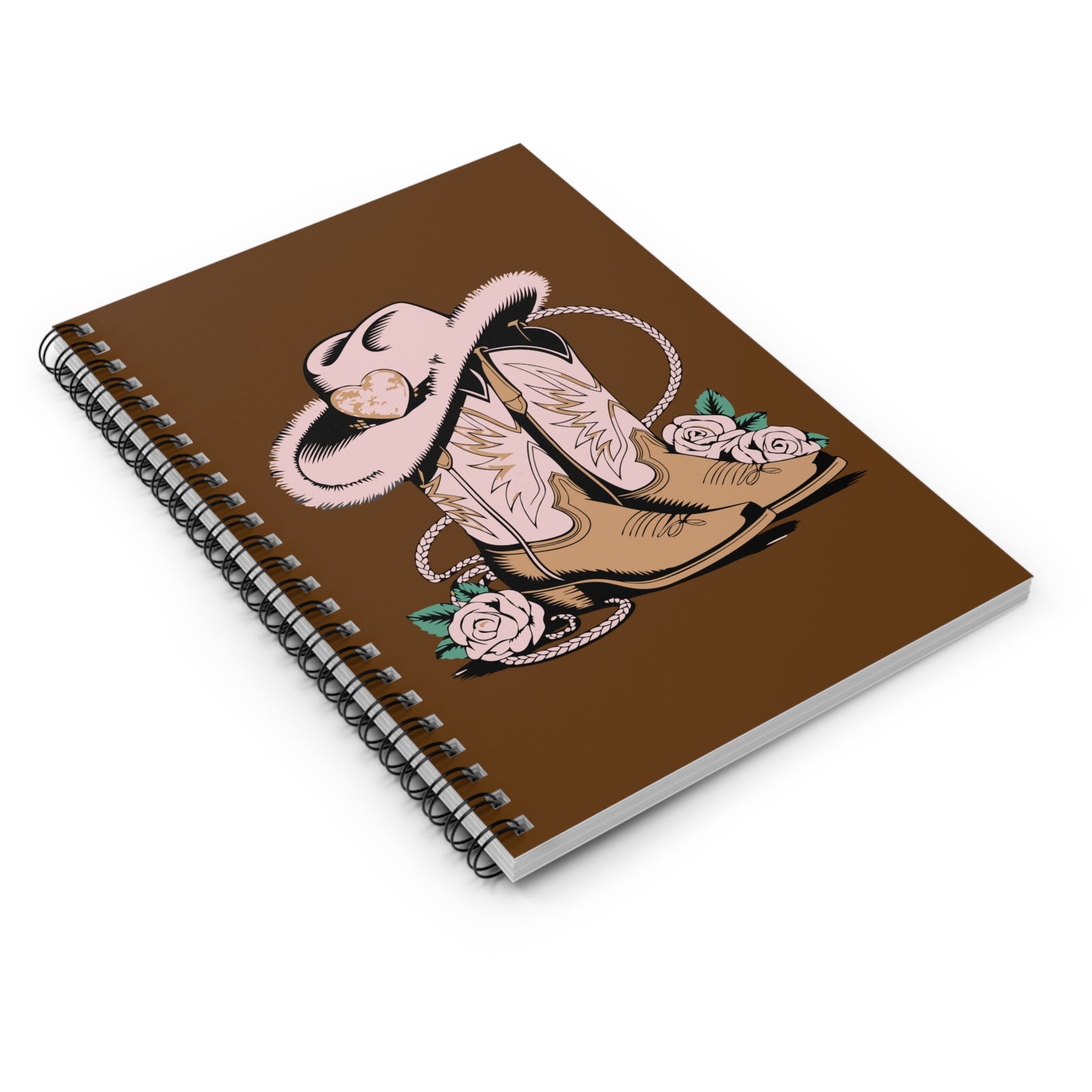 Cowgirl Boots & Hat Floral Western Notebook graphic detail
