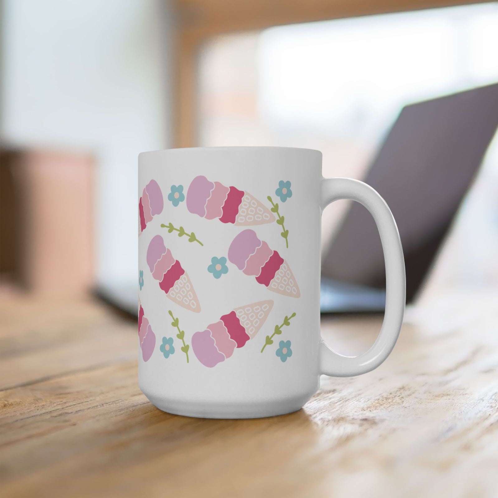 Ice Cream Cones Cute Ceramic Mug Coffee Cup (11oz & 15oz)