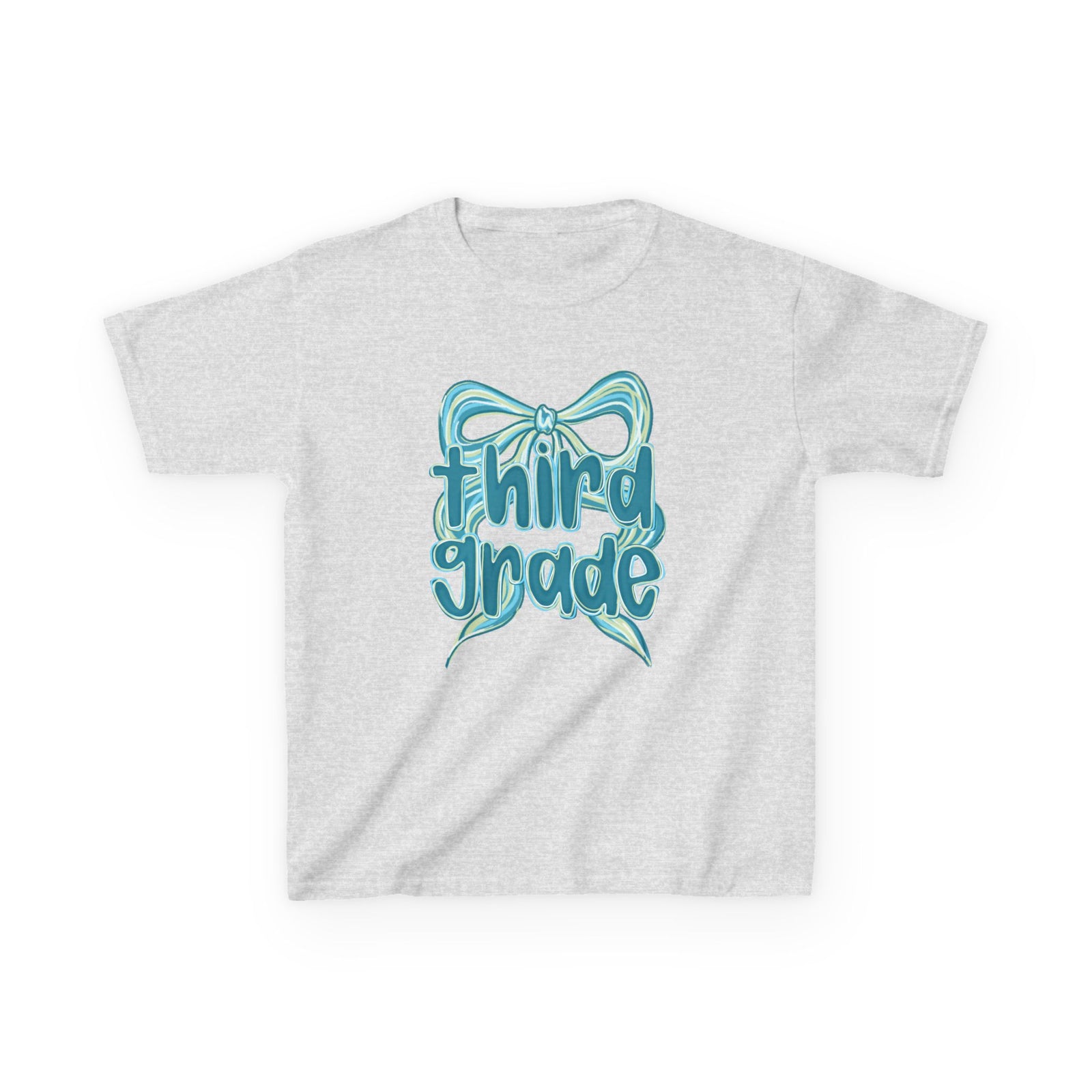 Third Grade Kids Tee Cute Blue Coquette Bow Back to School 3rd Grade T-Shirt