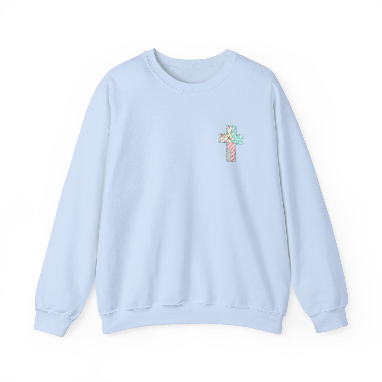 Less of Me More of Jesus Christian Graphic Sweatshirt Floral Cross Crewneck