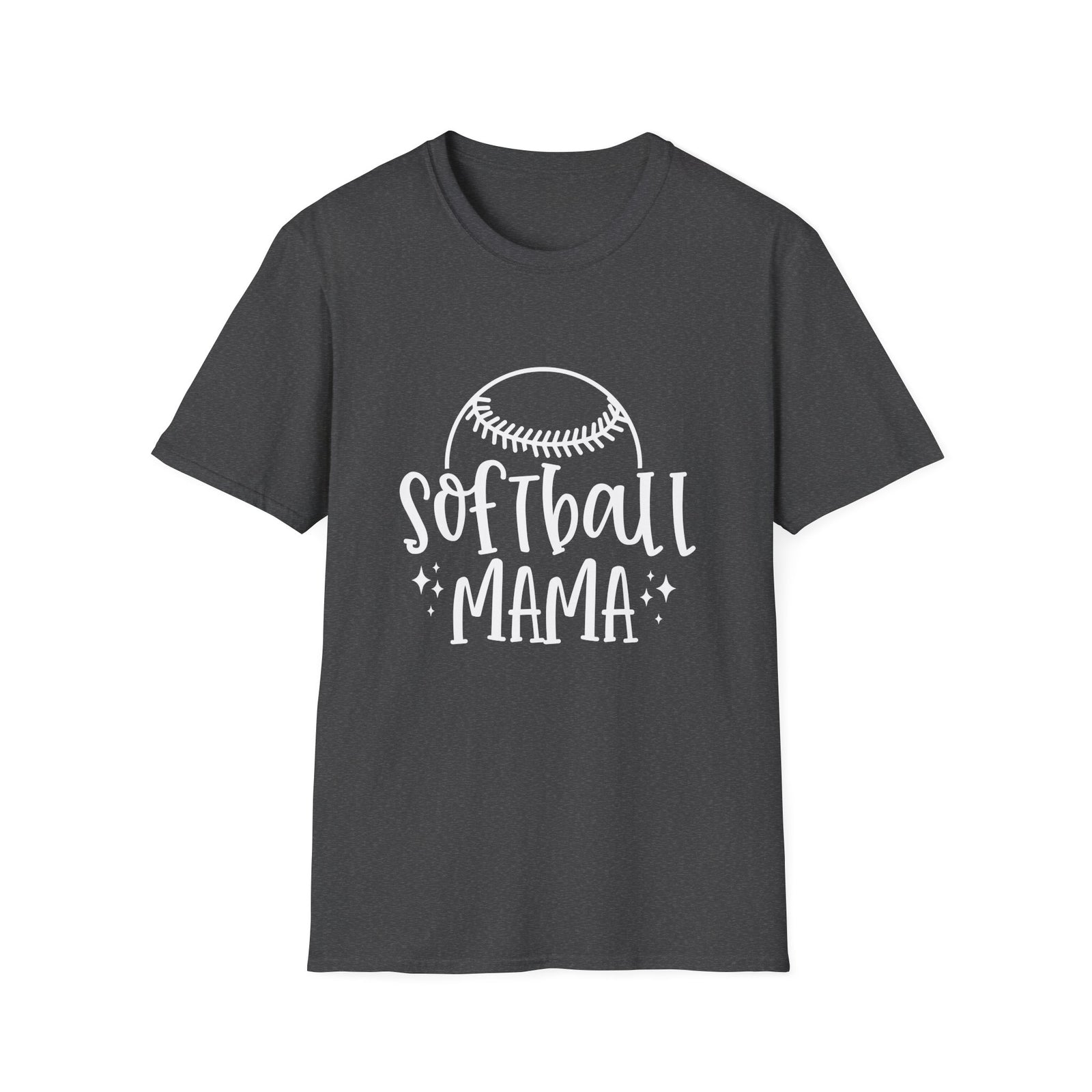 Softball Mama Graphic T-Shirt Cute Sports Mom Tee (12 Team Colors)