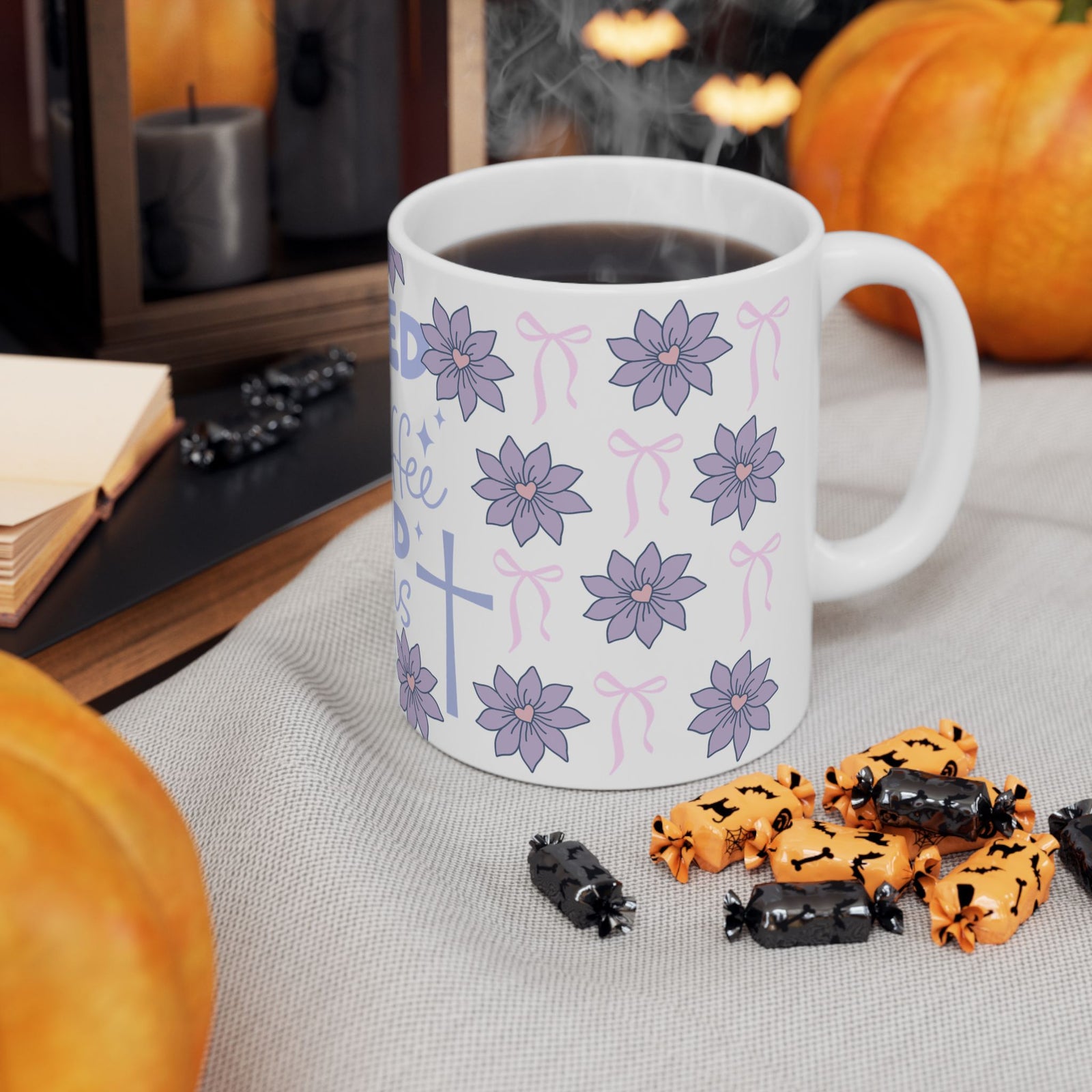 Fueled by Iced Coffee and Jesus Cute Ceramic Mug Coffee Cup (11oz & 15oz)