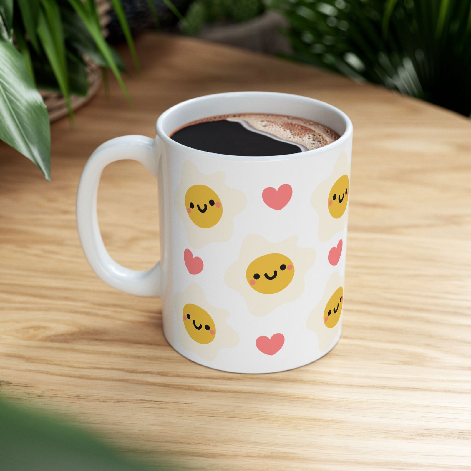 Kawaii Eggs Sunny Side Up Cute Ceramic Mug Coffee Cup (11oz & 15oz)