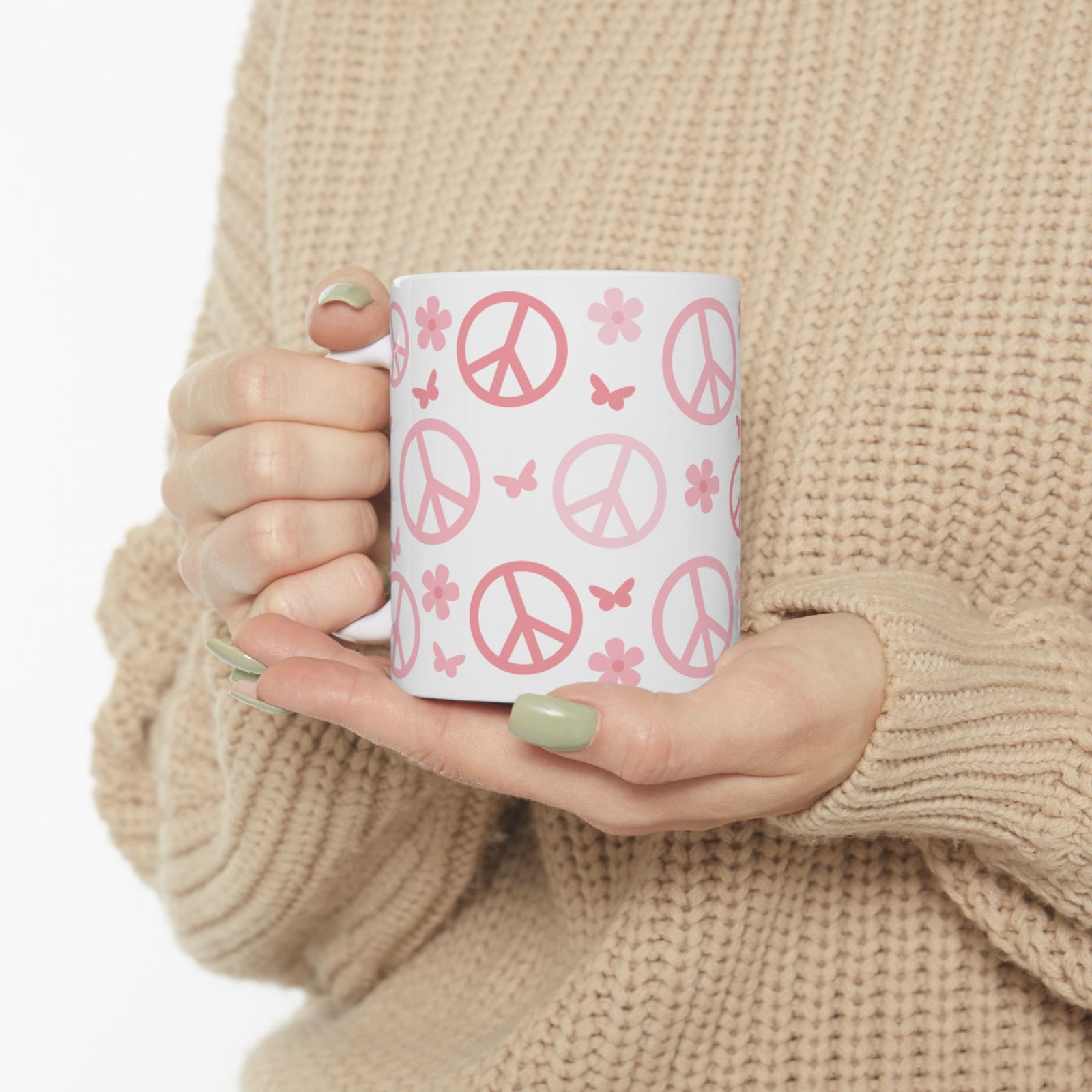 Boho Peace Cute Ceramic Mug Coffee Cup (11oz & 15oz)