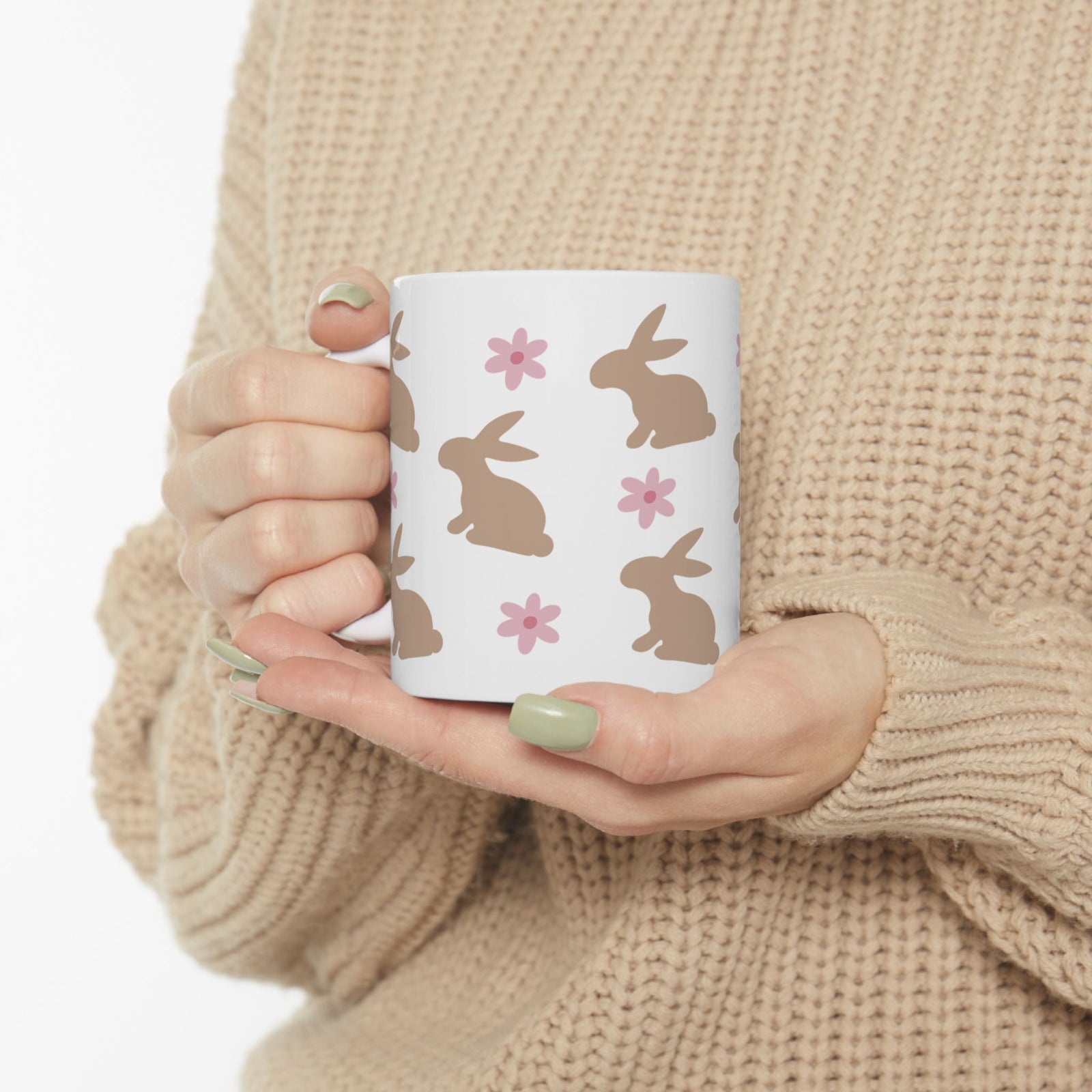 Daisy Bunny Cute Ceramic Mug Coffee Cup (11oz & 15oz)
