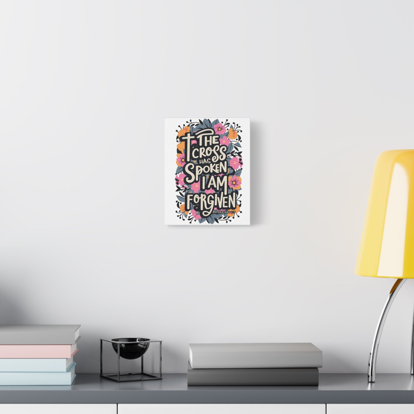 The Cross Has Spoken I Am Forgiven Canvas Wall Art Christian Scripture Decor