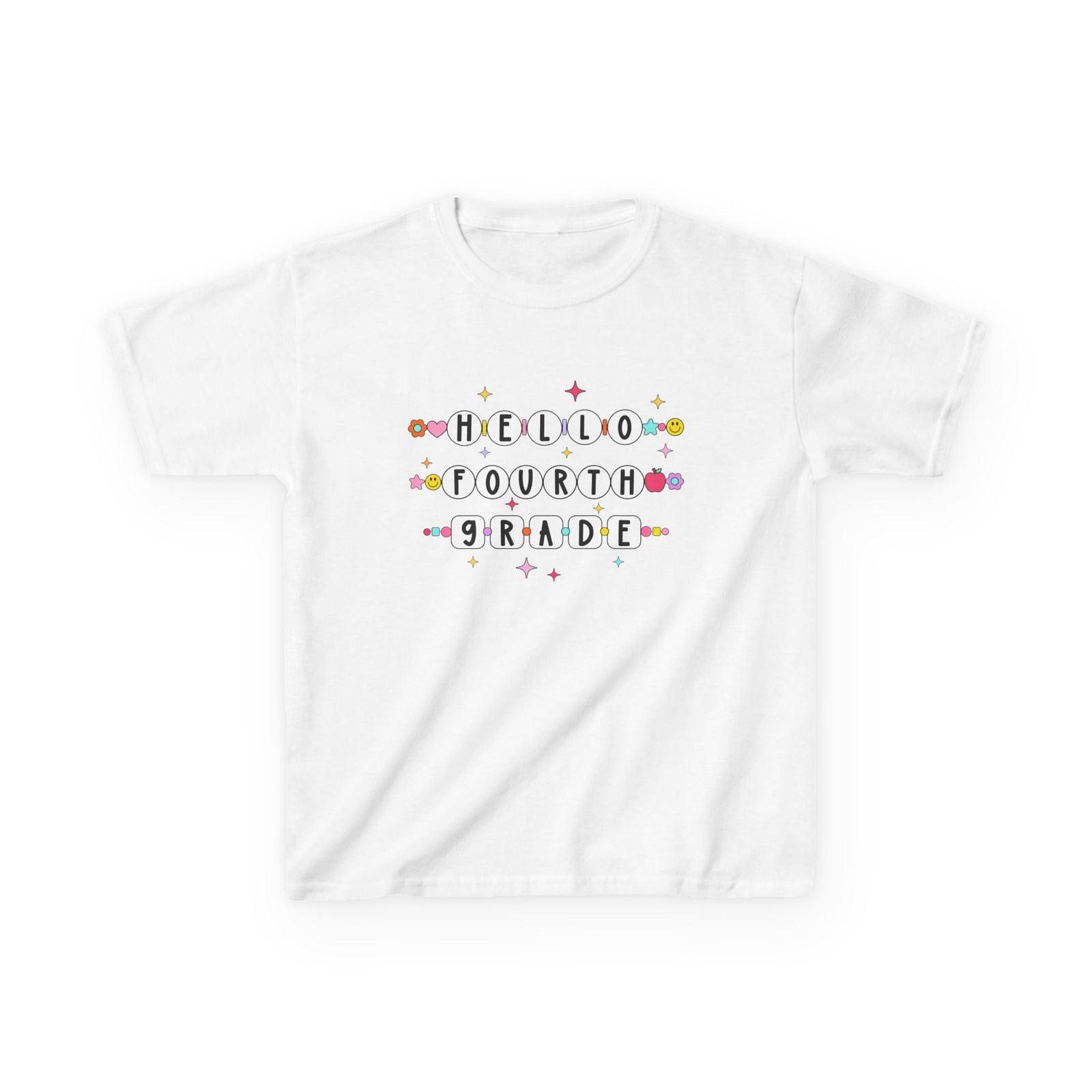 Friendship Bracelets Hello Fourth Grade Kids Tee Cute 4th Grade Back to School T-Shirt