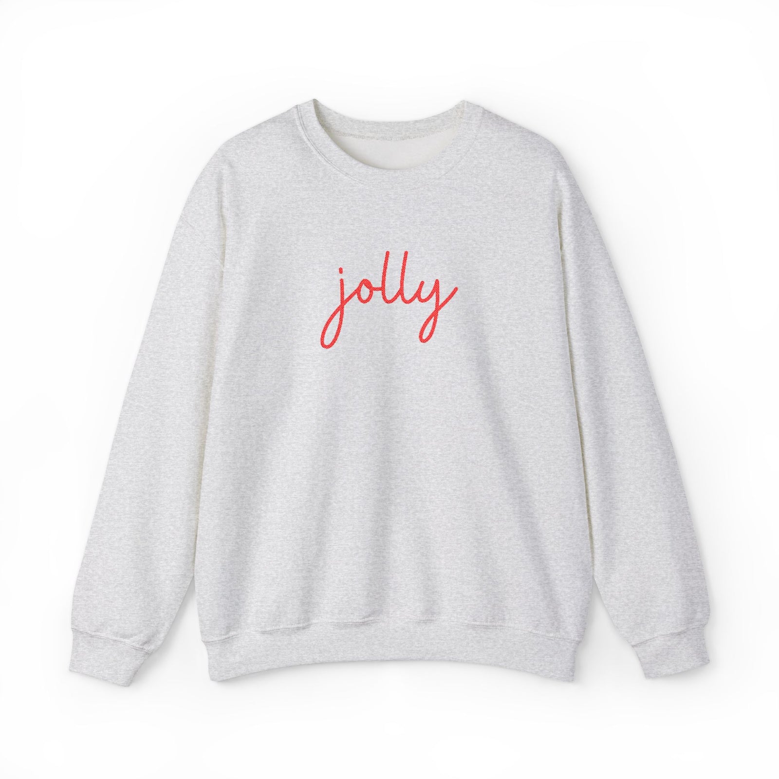 Jolly Red Script Heavy Blend Women's Crewneck Embroidered Christmas Holiday Sweatshirt - Sydney So Sweet