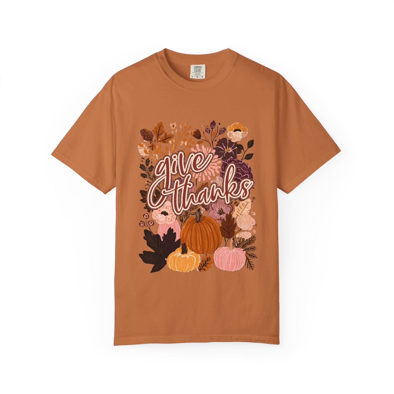 Give Thanks T-Shirt Fall Pumpkin Thanksgiving Graphic Tee