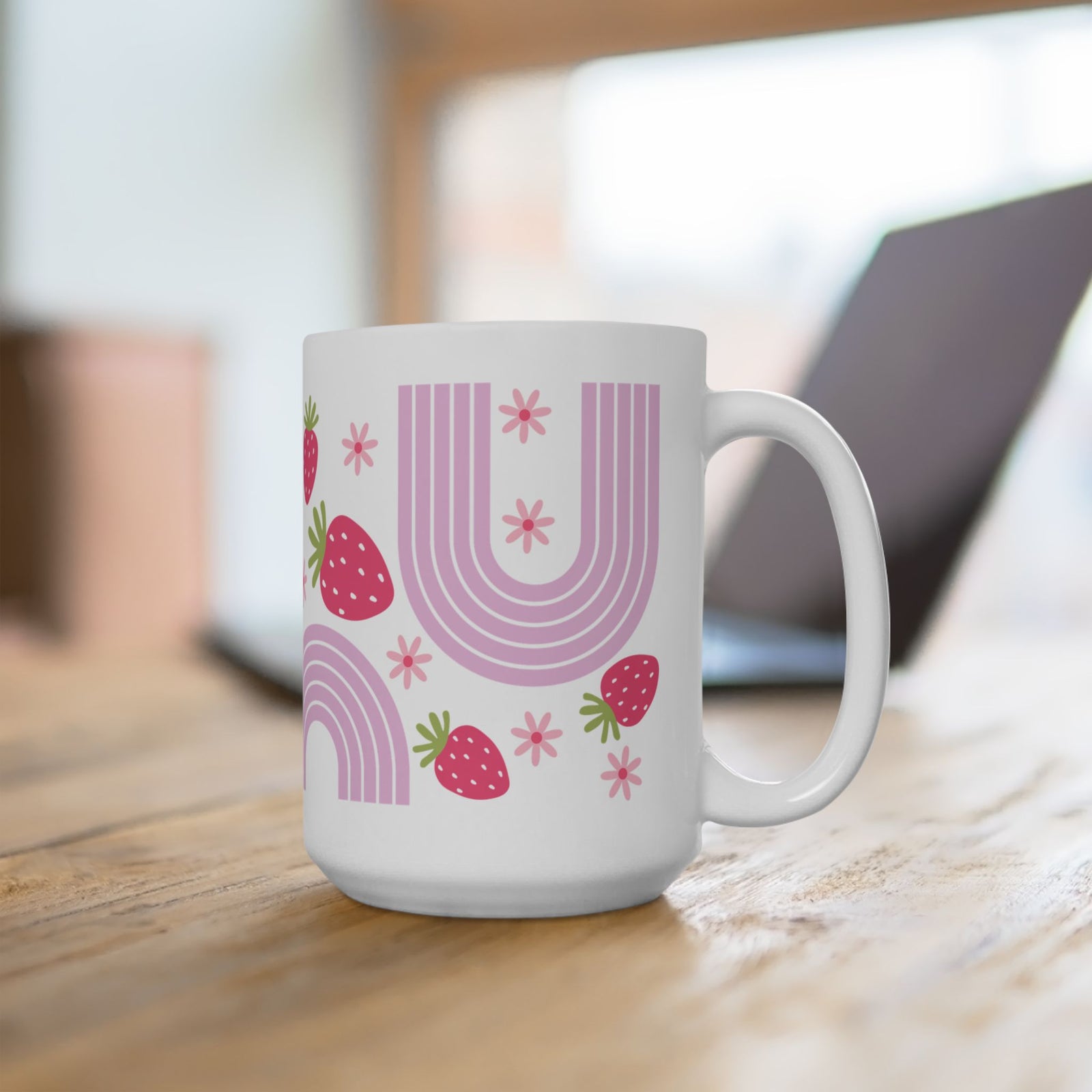 Wild Strawberry Cute Ceramic Mug Coffee Cup (11oz & 15oz)