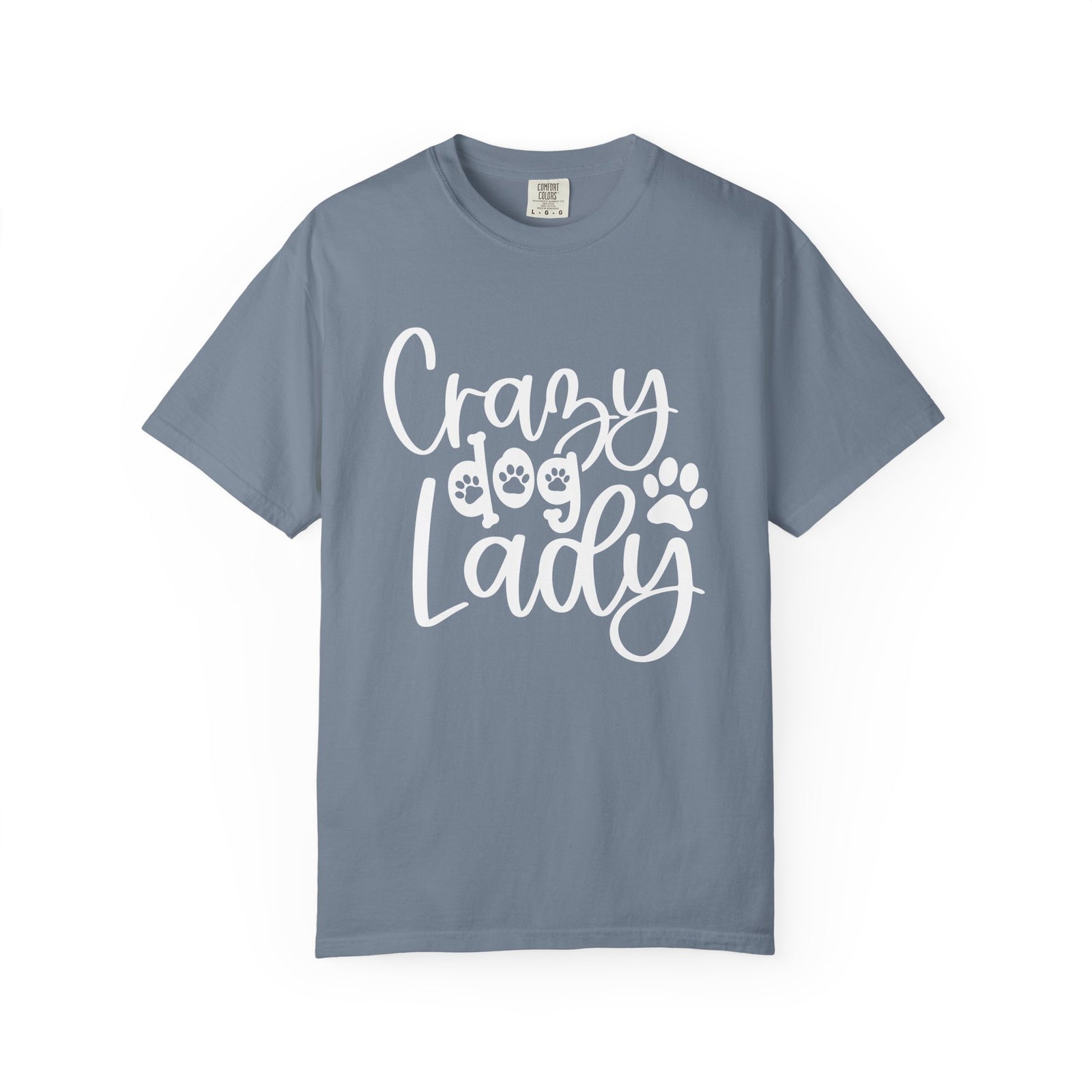 Crazy Dog Lady T-Shirt Paw Print Graphic Tee for Dog Moms
