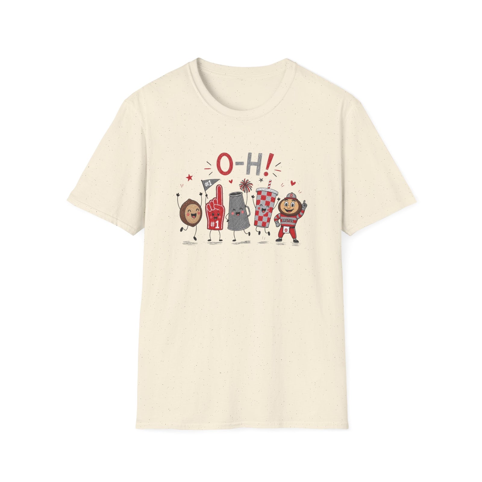 Ohio Doodle Football Mascot Tee Cute Tailgate Cartoon State Game T-Shirt