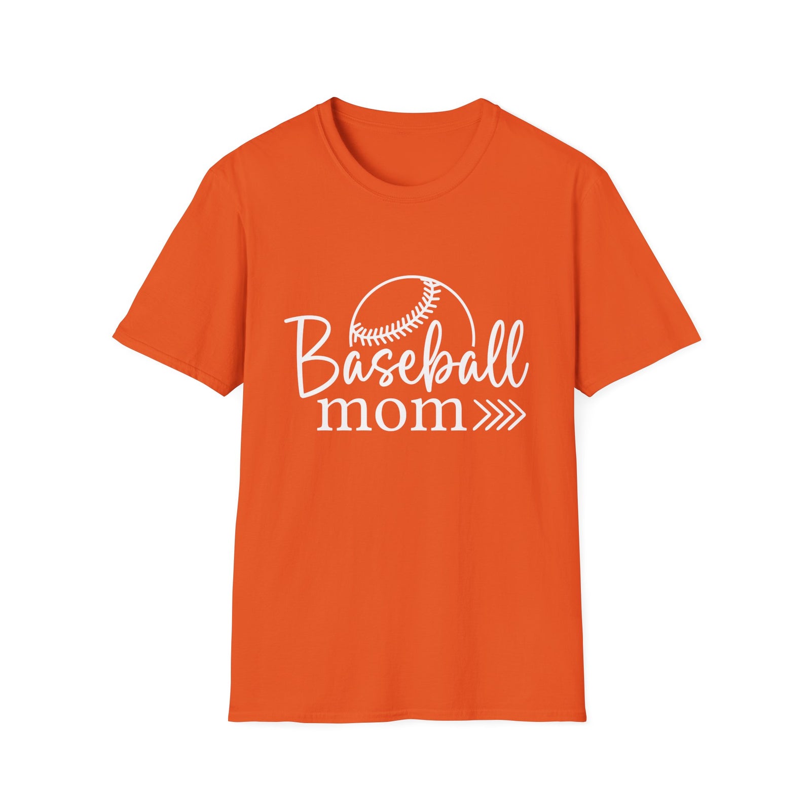 Baseball Mom Classic Graphic T-Shirt Cute Sports Mom Tee (12 Team Colors)