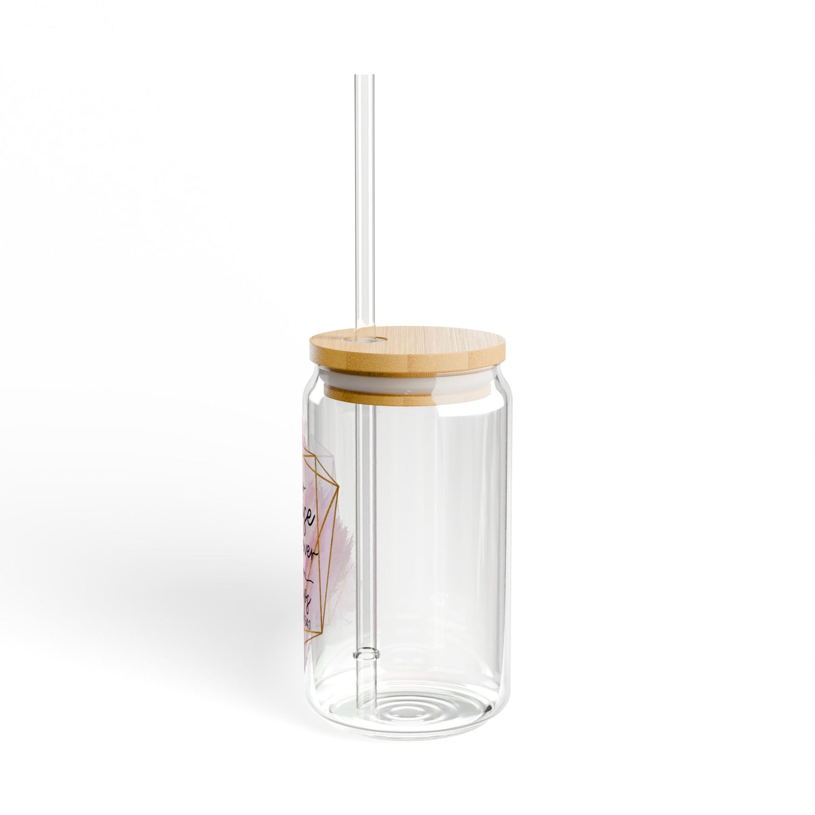 Your Praise Will Ever Be on My Lips' Psalm 34:1 Christian Tumbler Sipper Glass 16oz — Reusable Drink Jar with Lid & Straw - Sydney So Sweet