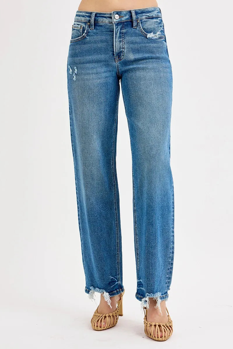 RISEN Full Size Mid Rise Baggy Jeans Plus Size - Sydney So Sweet