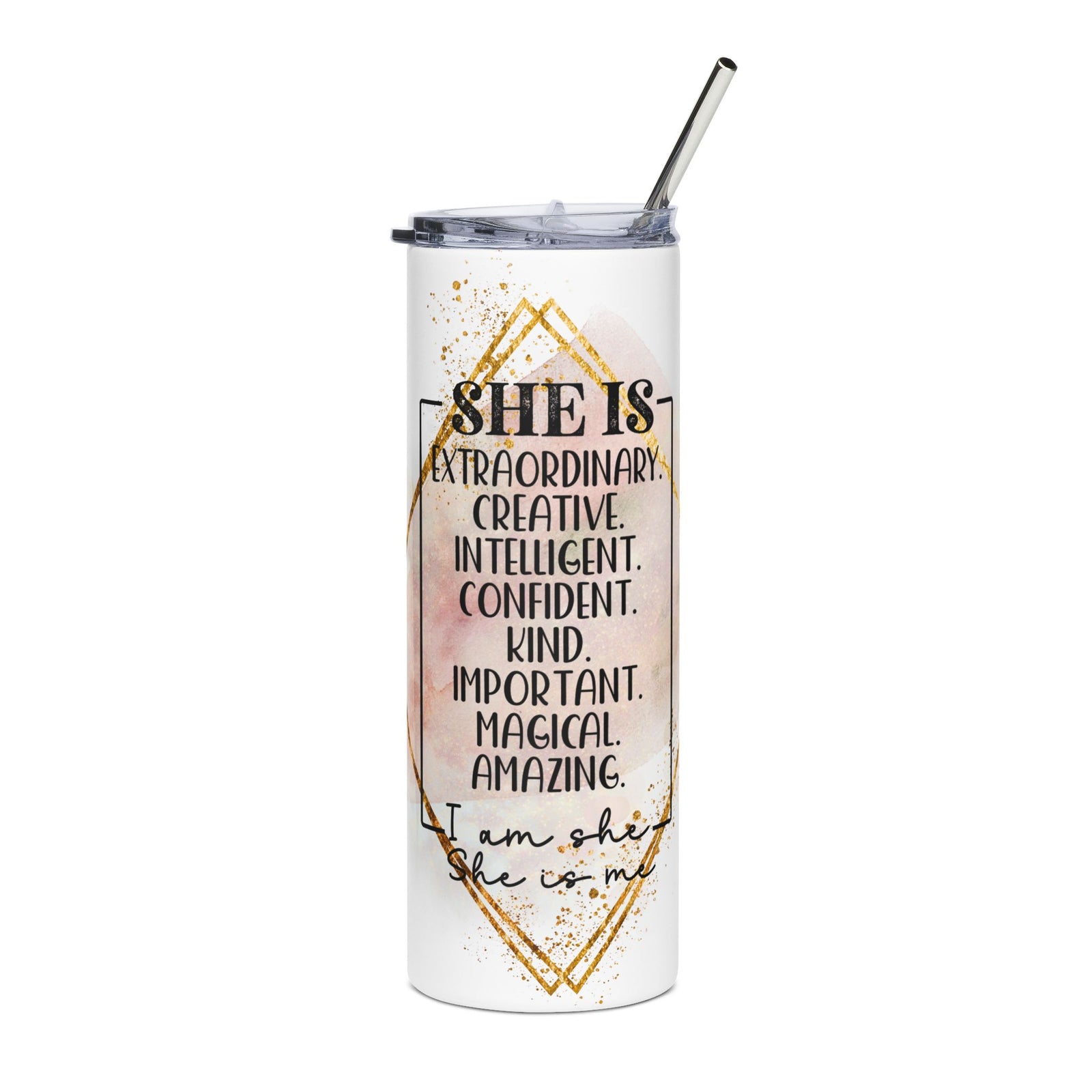 She is Me II 20oz Stainless Tumbler Insulated Inspirational Travel Cup - Sydney So Sweet